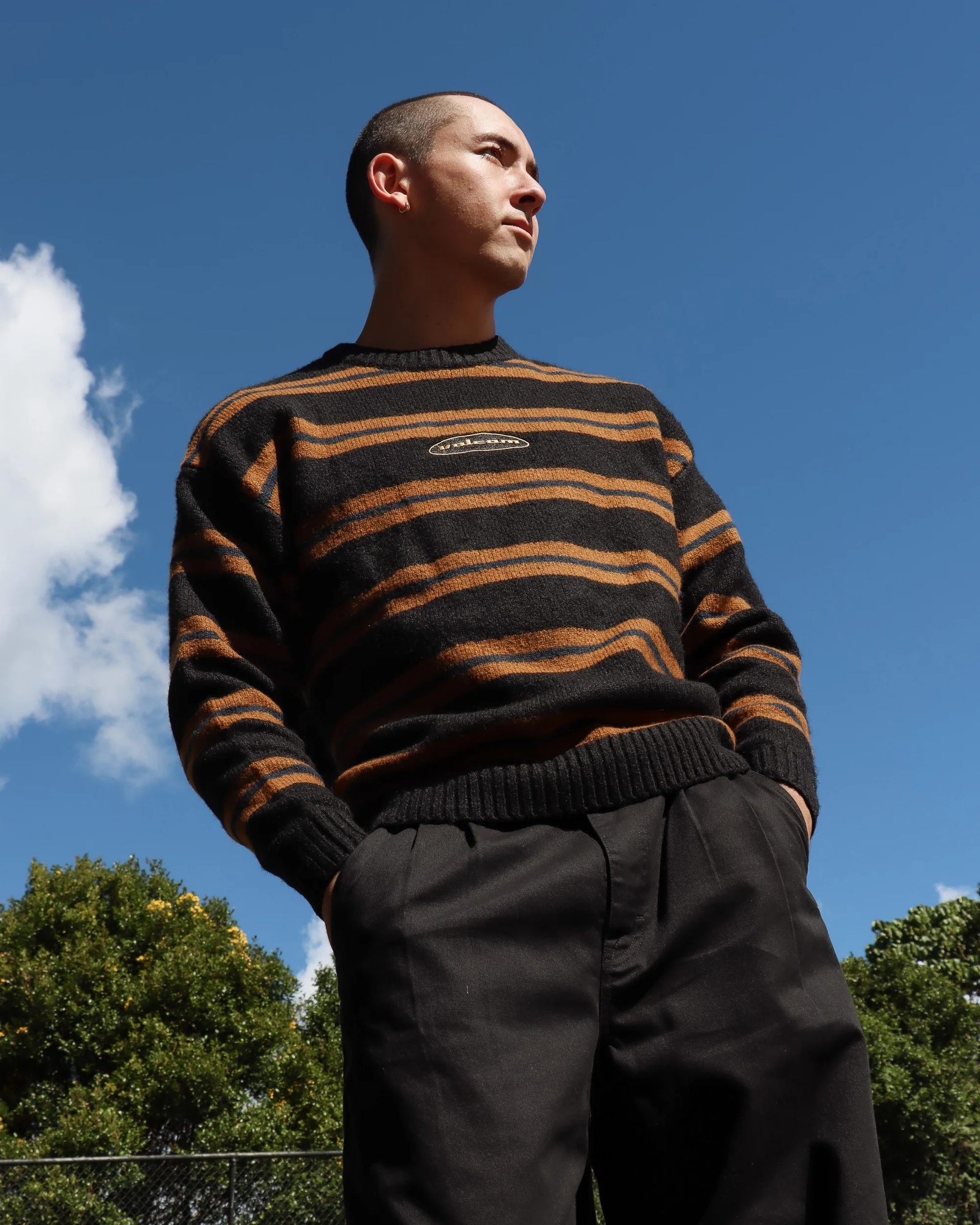 Mens Striperstand Crew Neck