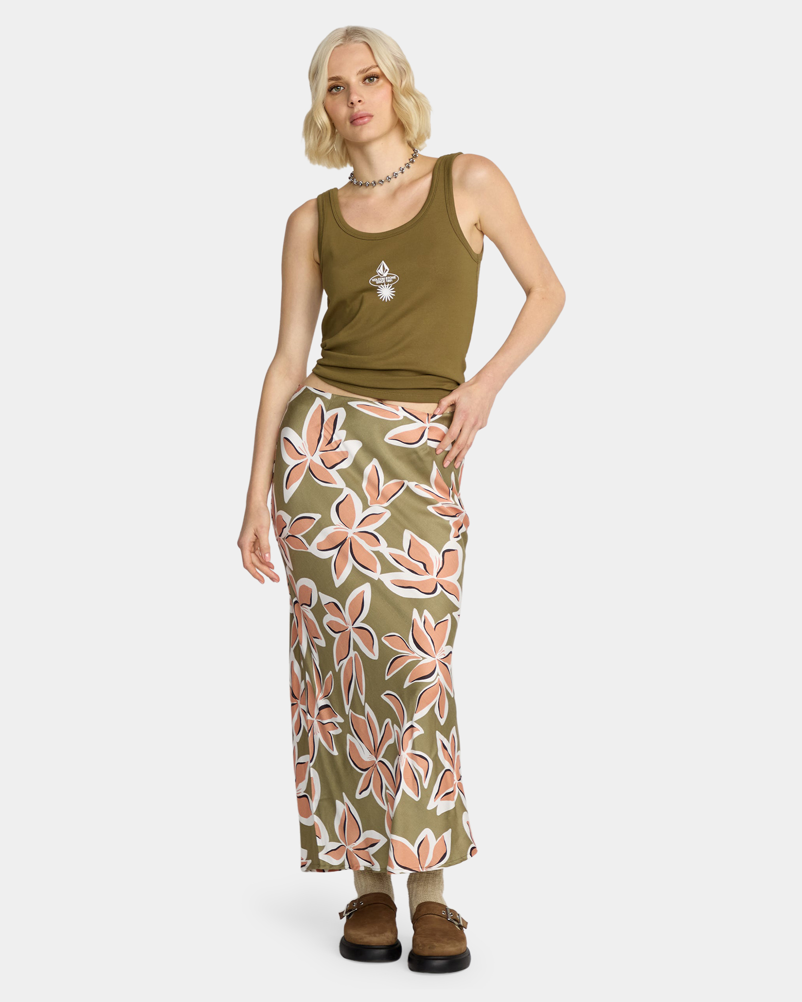 Womens Psychonic Midi Skirt