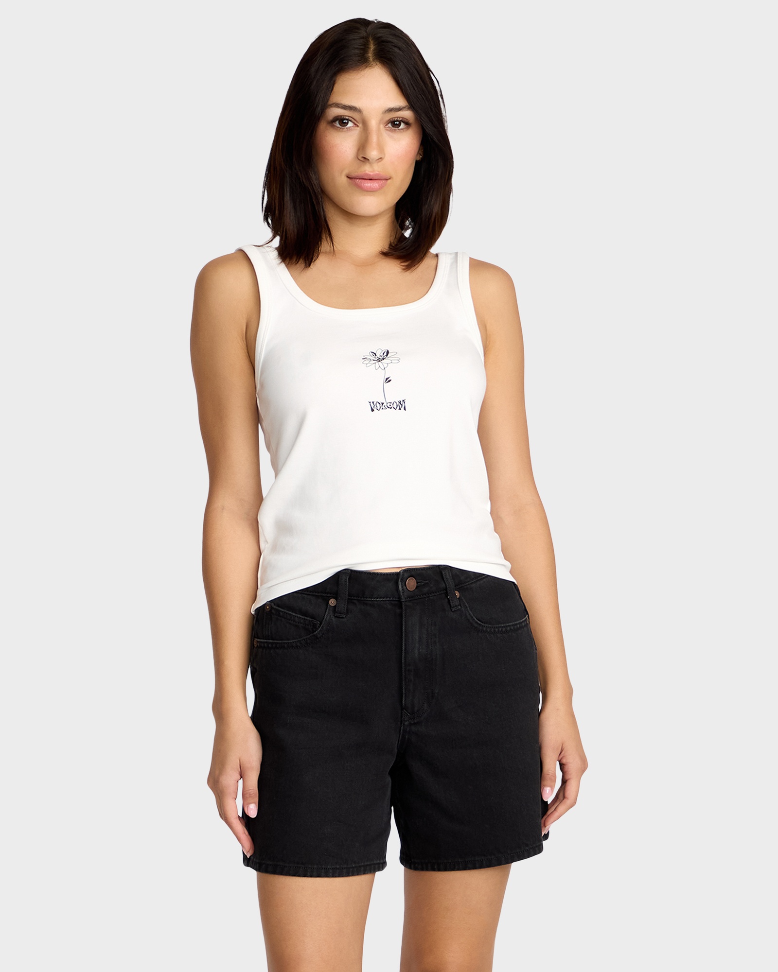 Womens Stoned Boyfriend Long Denim Shorts