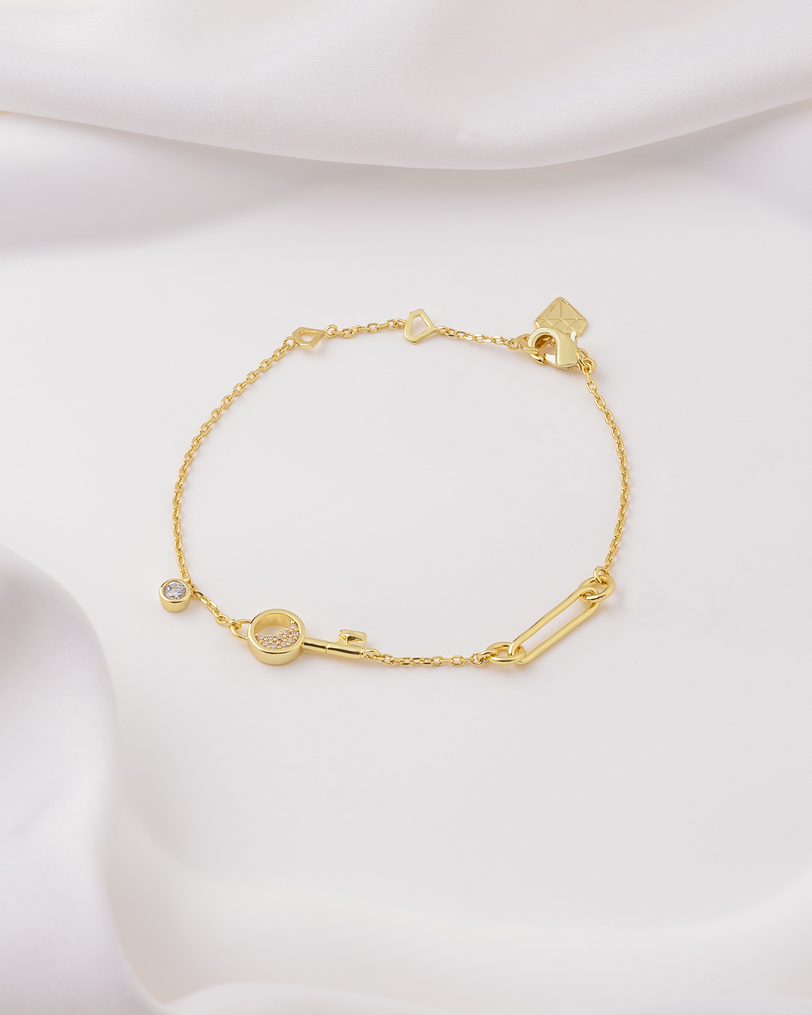 Crescent Key Gold Bracelet