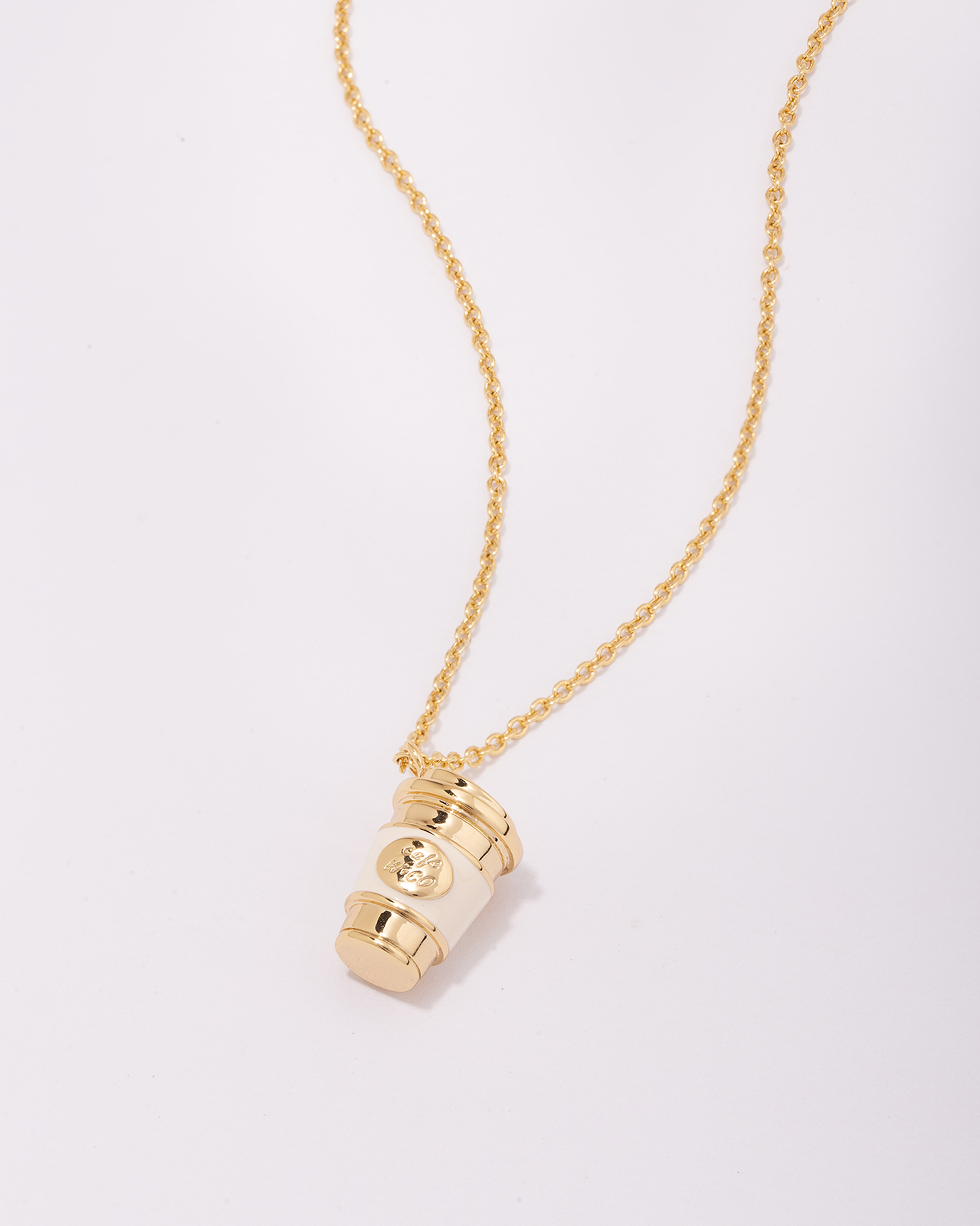 Coffee On The Gold Necklace
