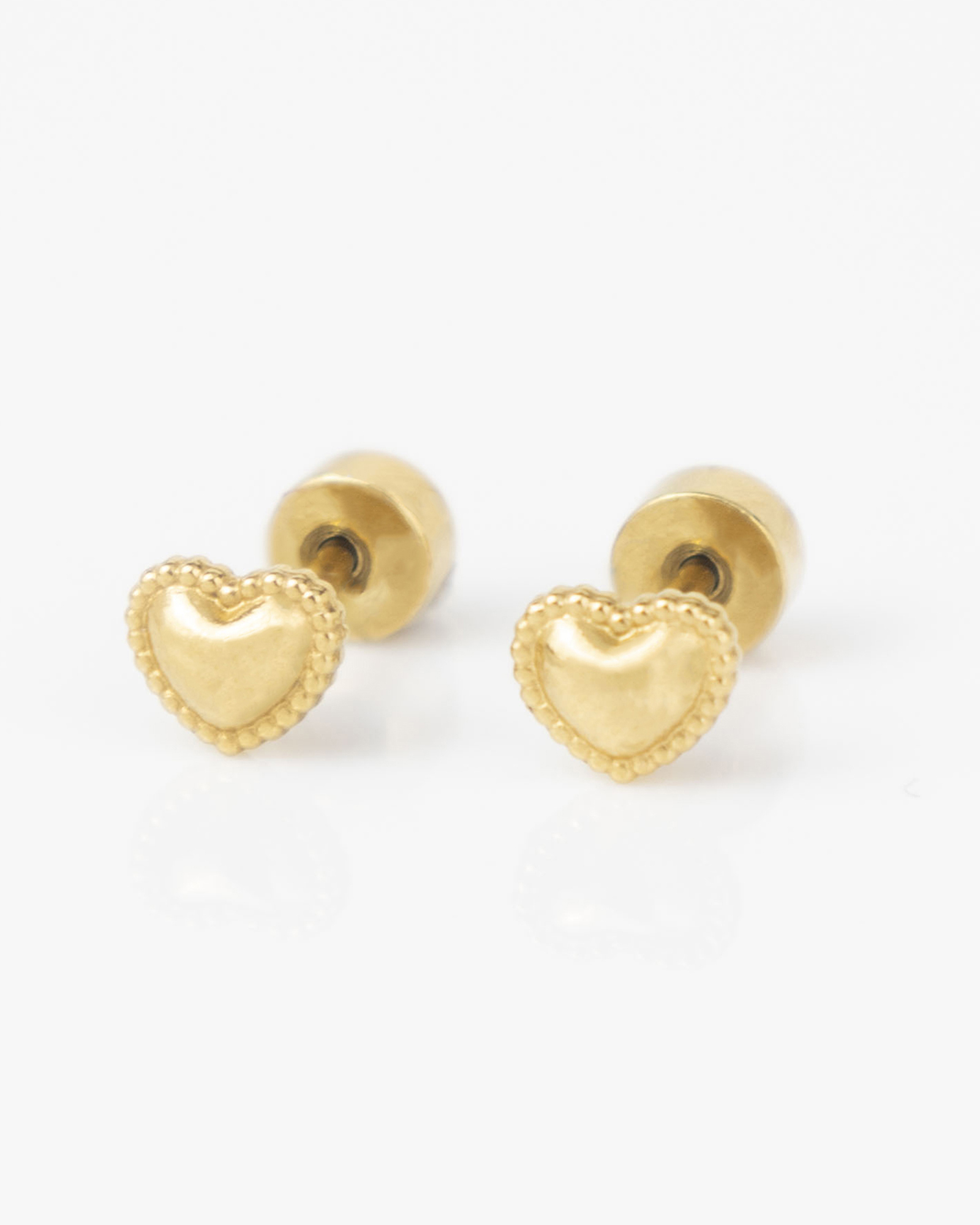 Heart Gold Flat Back Earrings