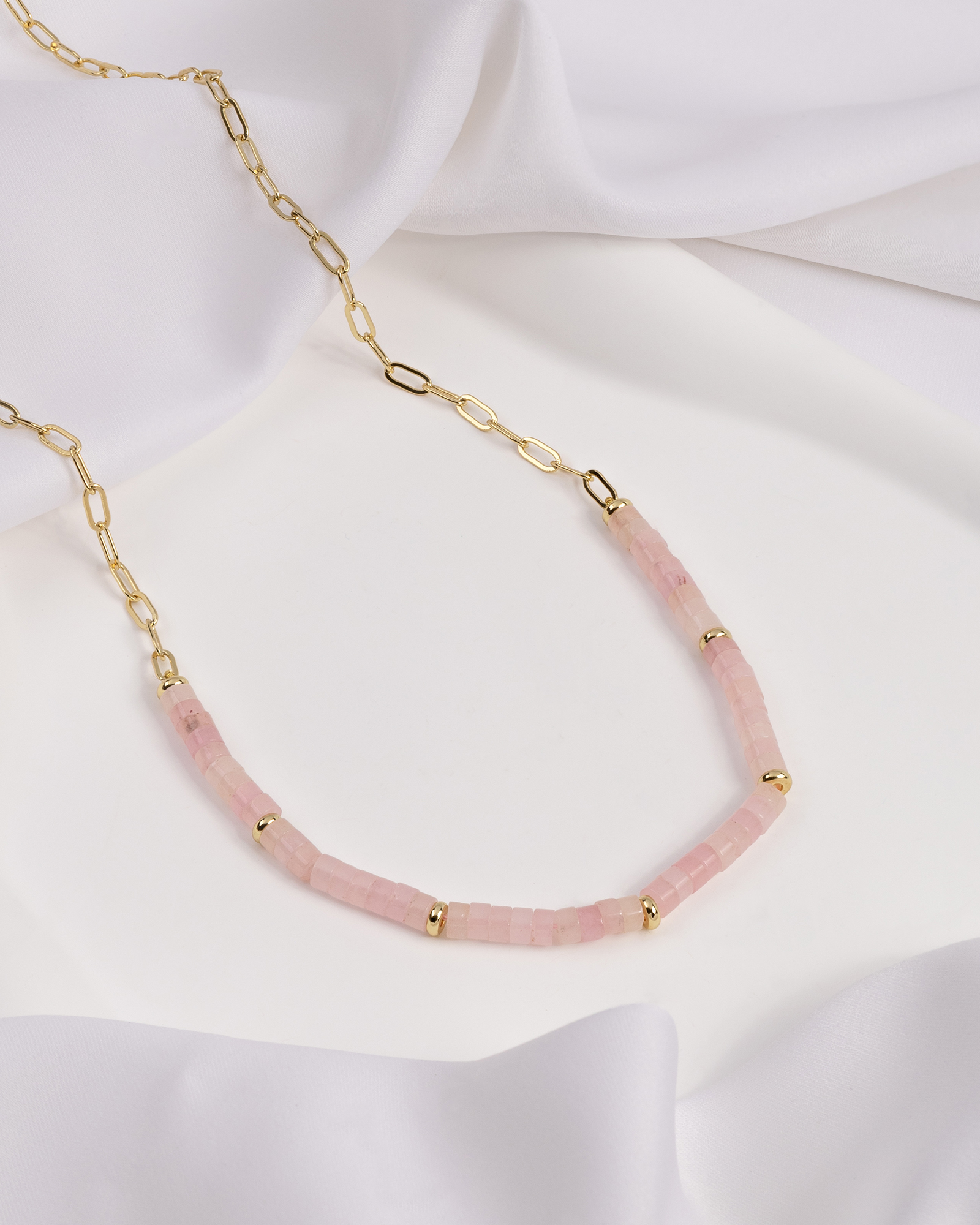 Rose Quartz Blush Gold Necklace
