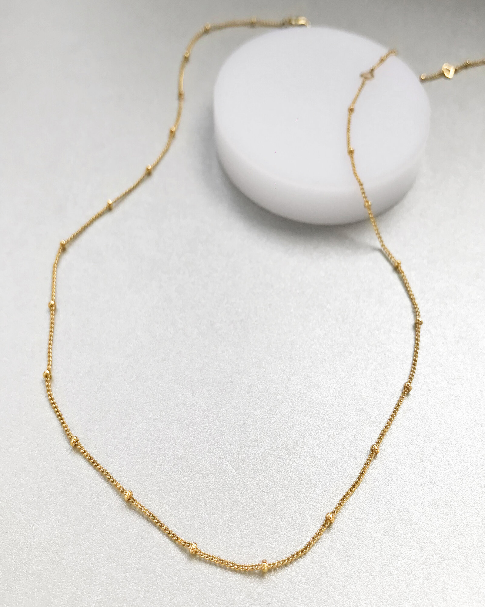 Beaded Chain Gold Necklace