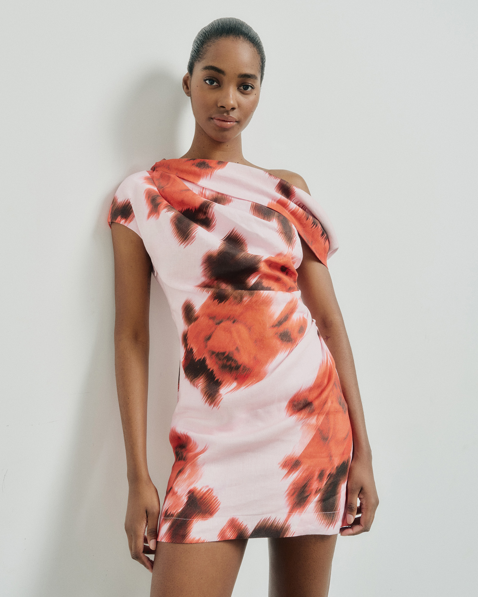 Draped Shoulder Dress