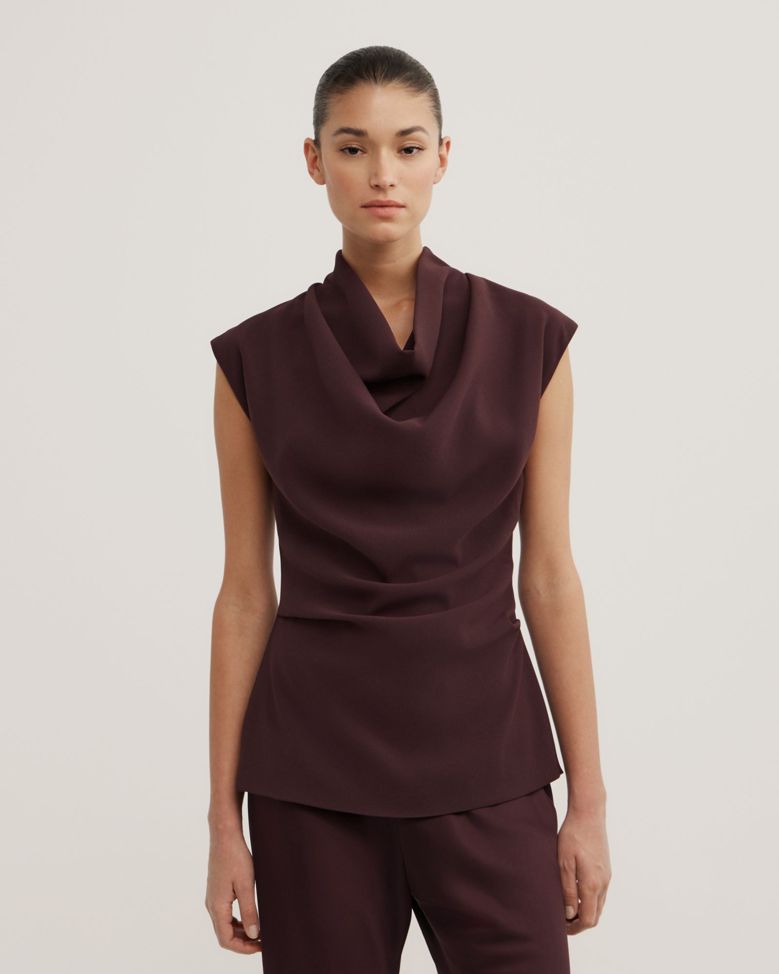 Crepe Cowl Tank Top