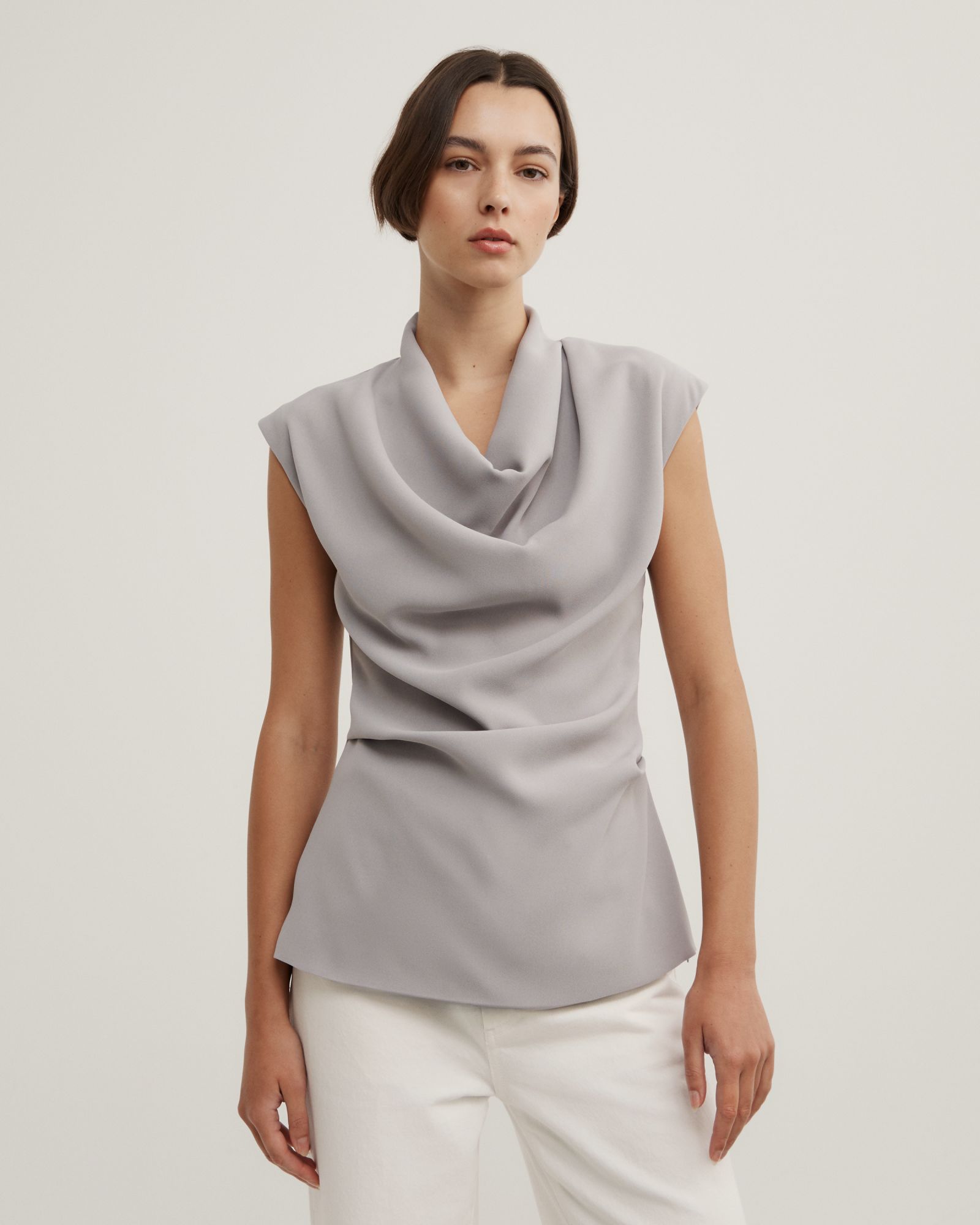 Crepe Cowl Tank Top