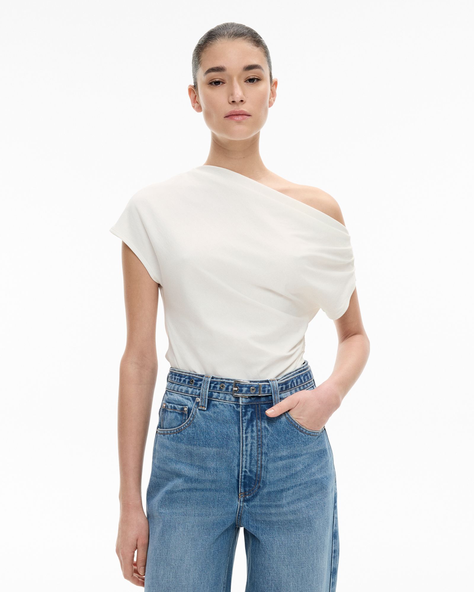 Asymmetric Draped T-shirt