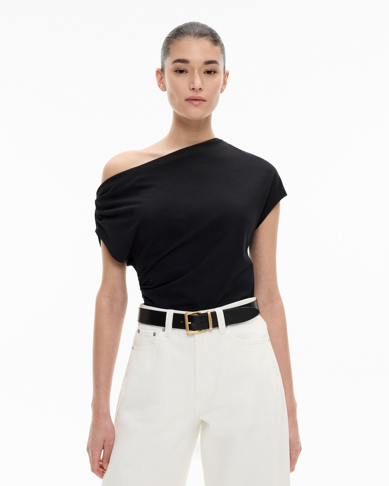 Asymmetric Draped T-shirt