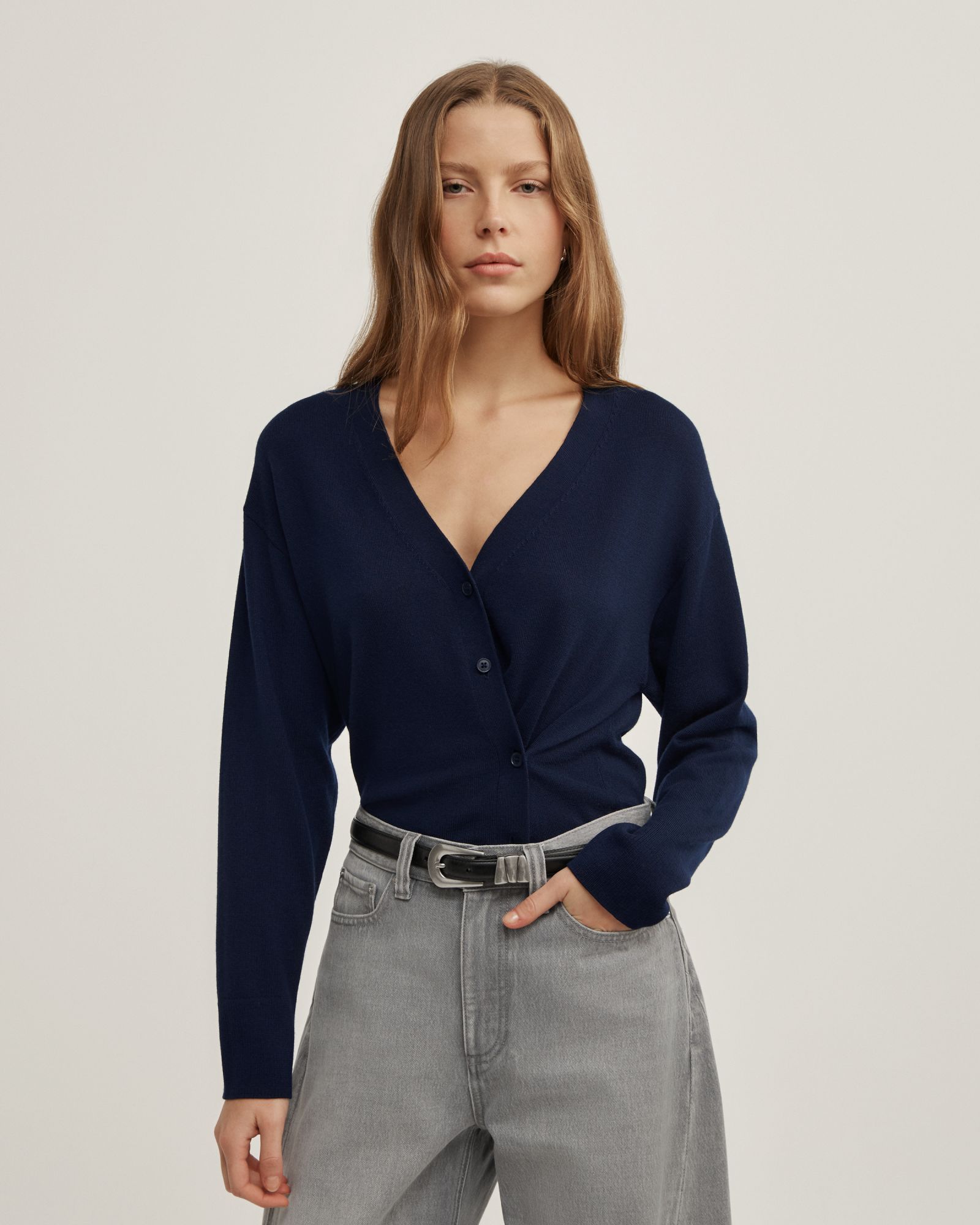 Asymmetric Wrap Knit Cardigan