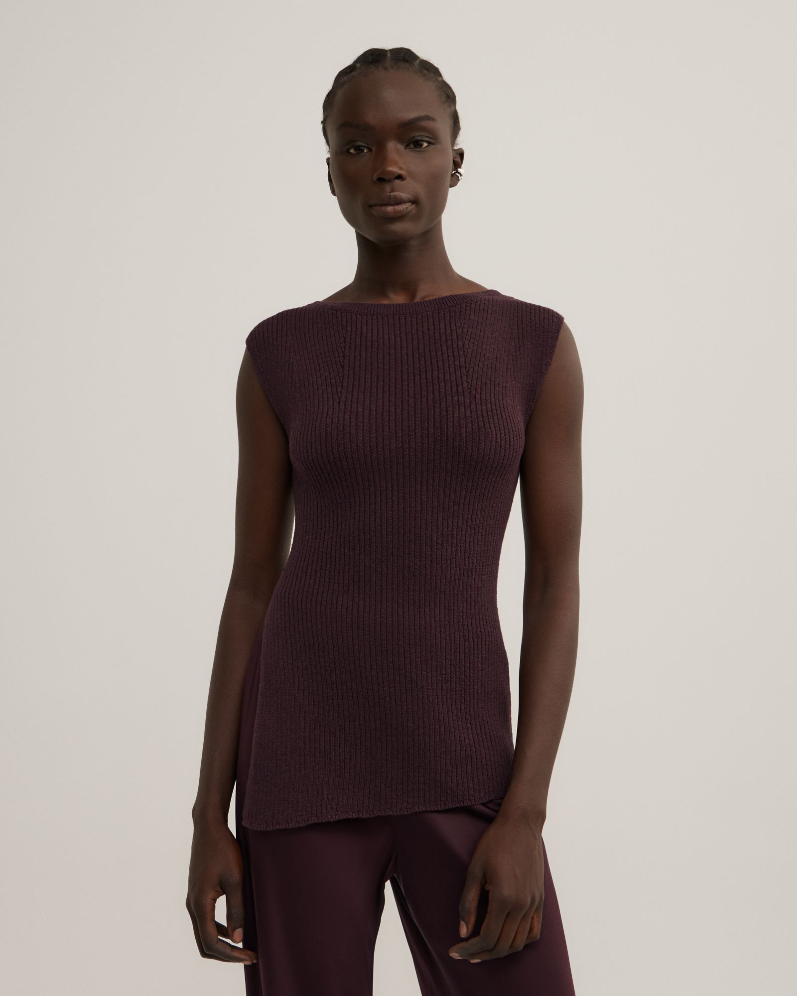 Asymmetric Hem Knit Tank