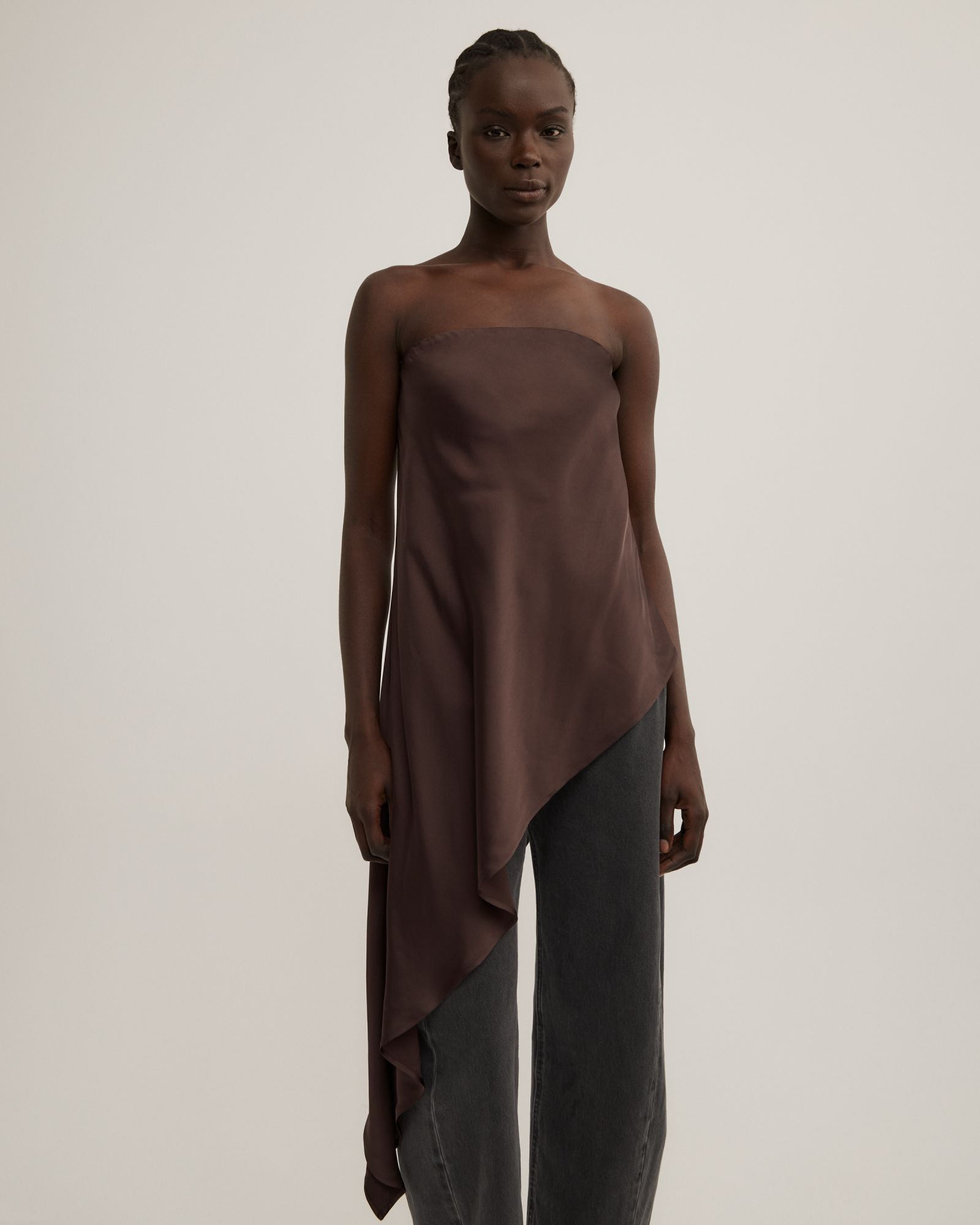 Asymmetric Strapless Top