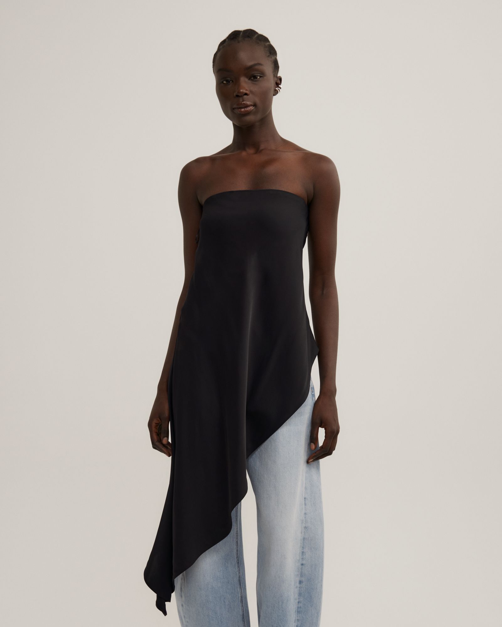 Asymmetric Strapless Top