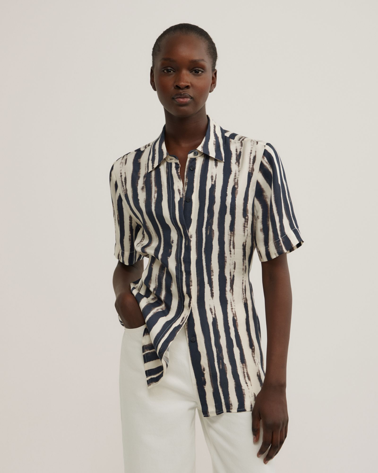 Cupro Tie Waist Shirt