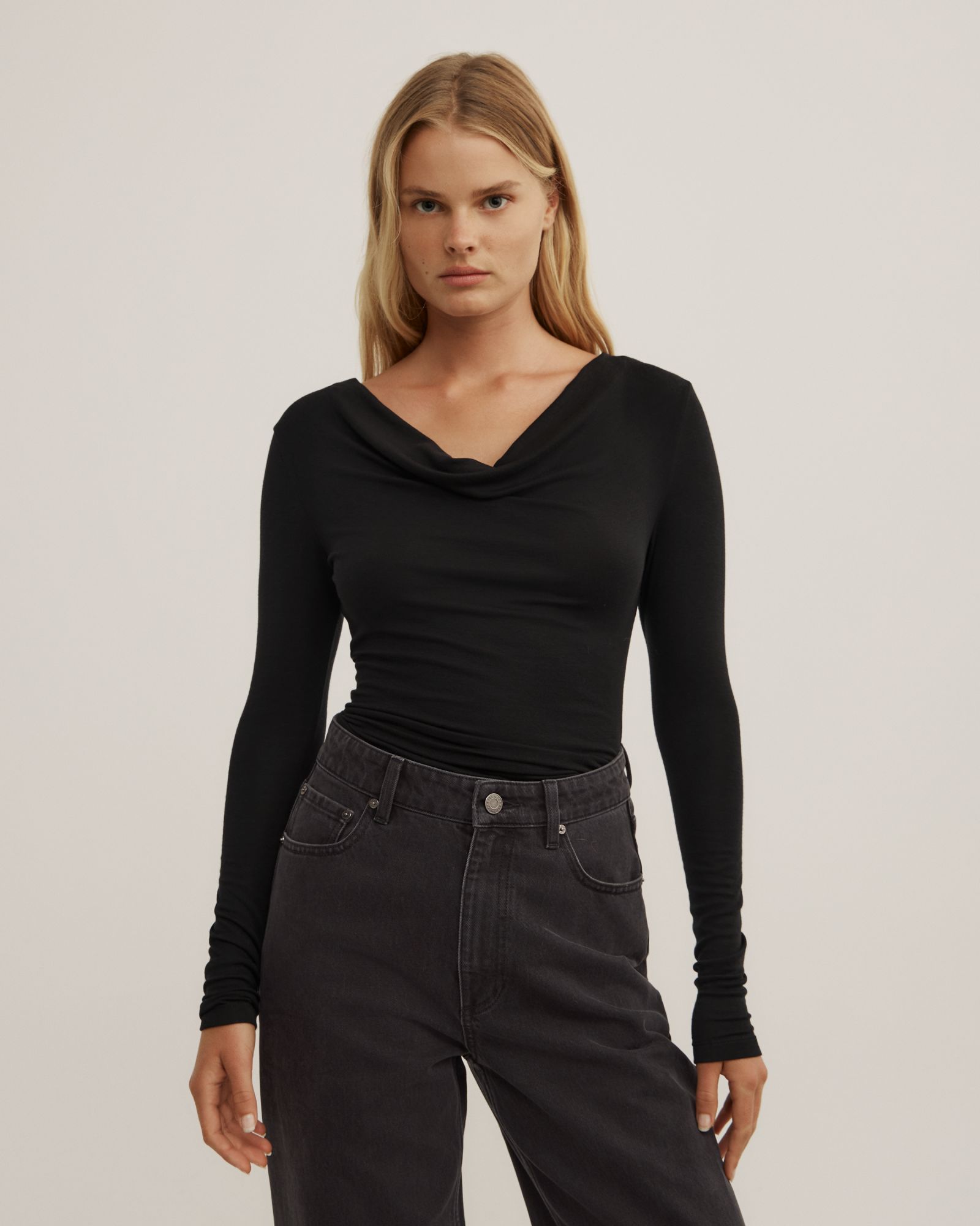 Cowl Neck Long Sleeve Top