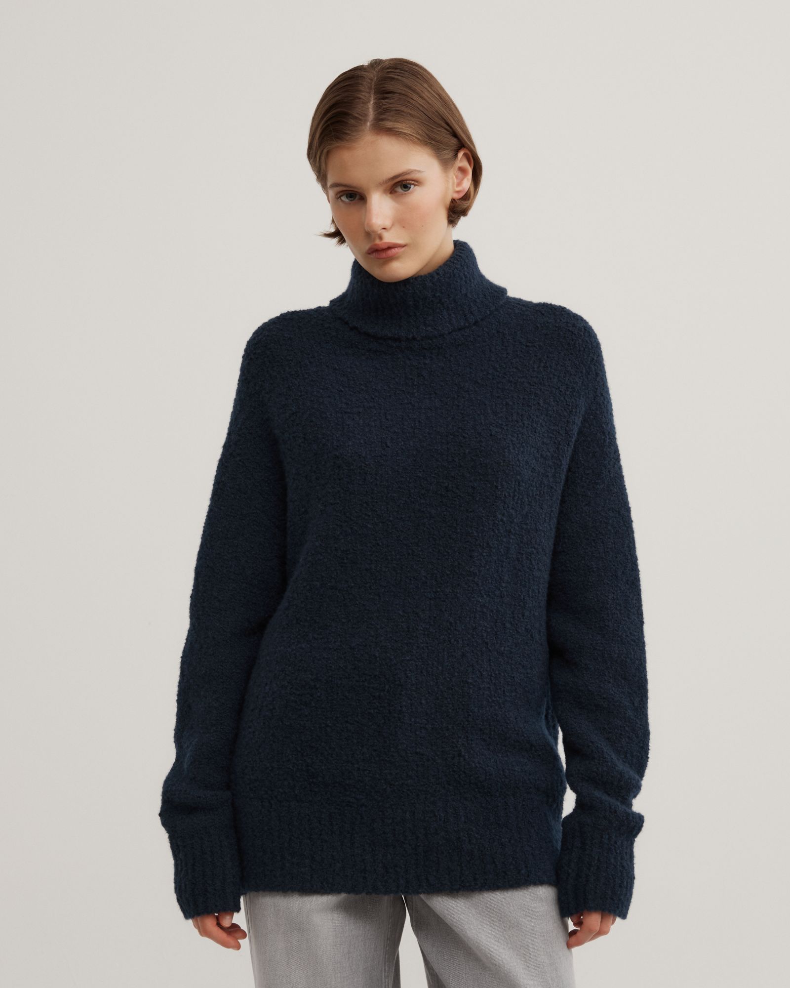 Boucle High Neck Knit