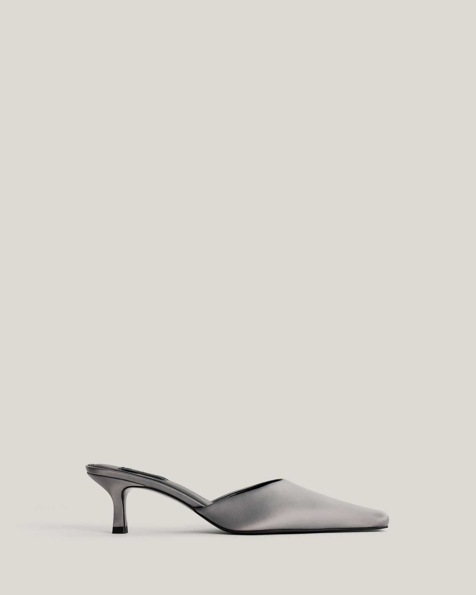 Ash Satin Mules