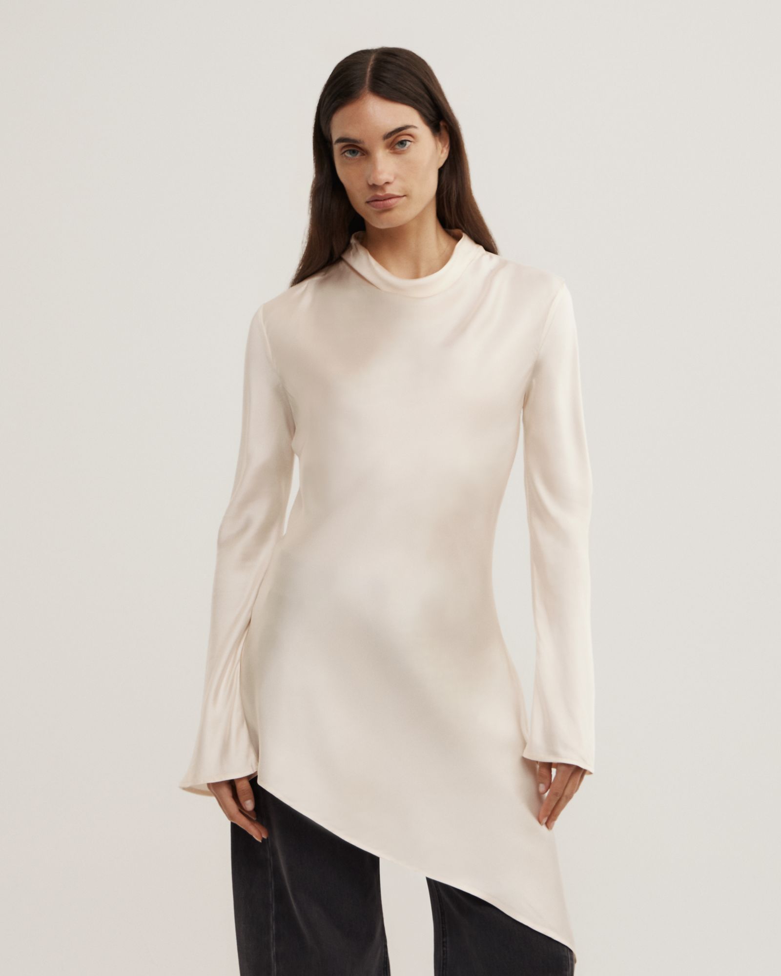 Long Sleeve Asymmetric Tunic Top