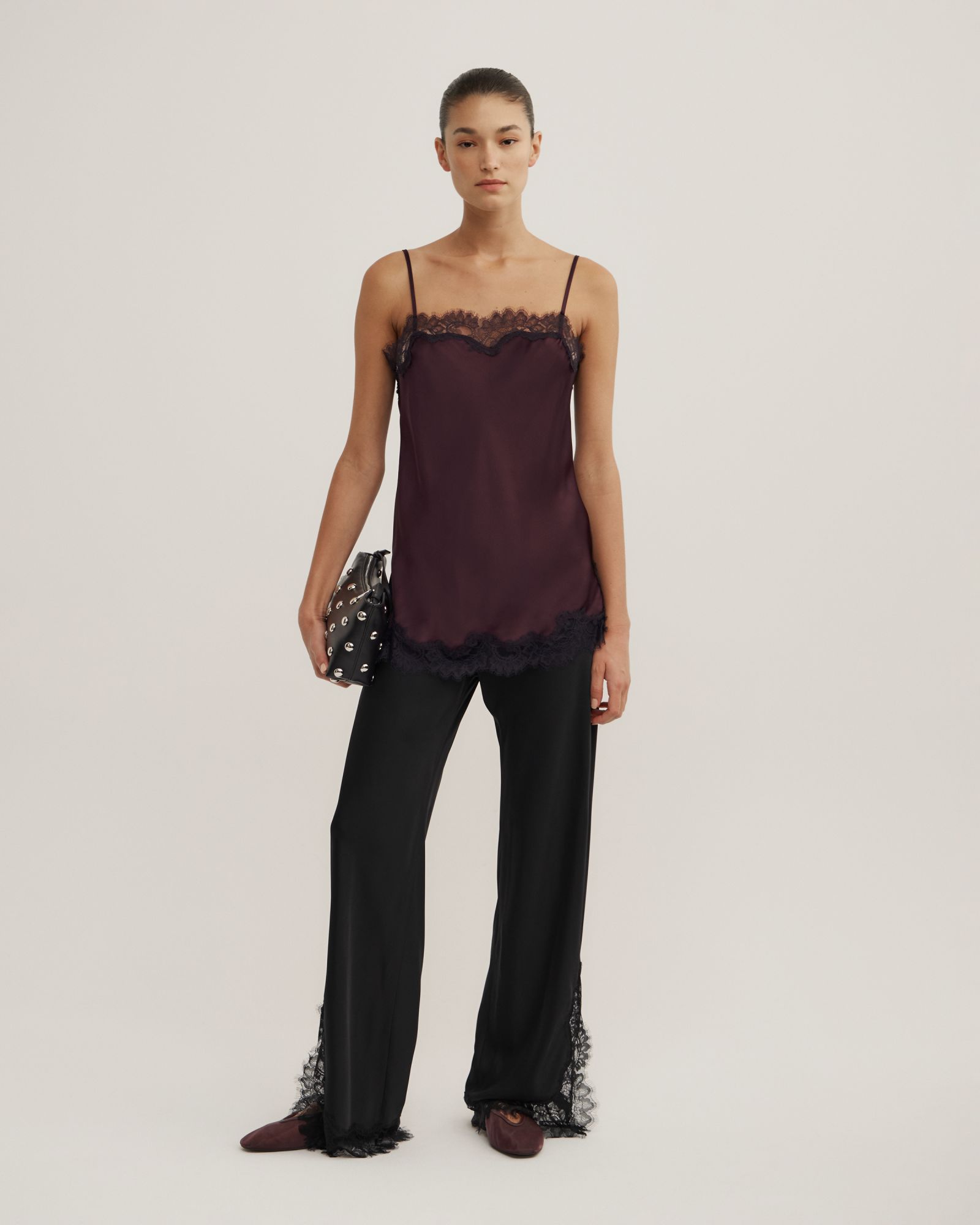 Lace Trim Bias Pants