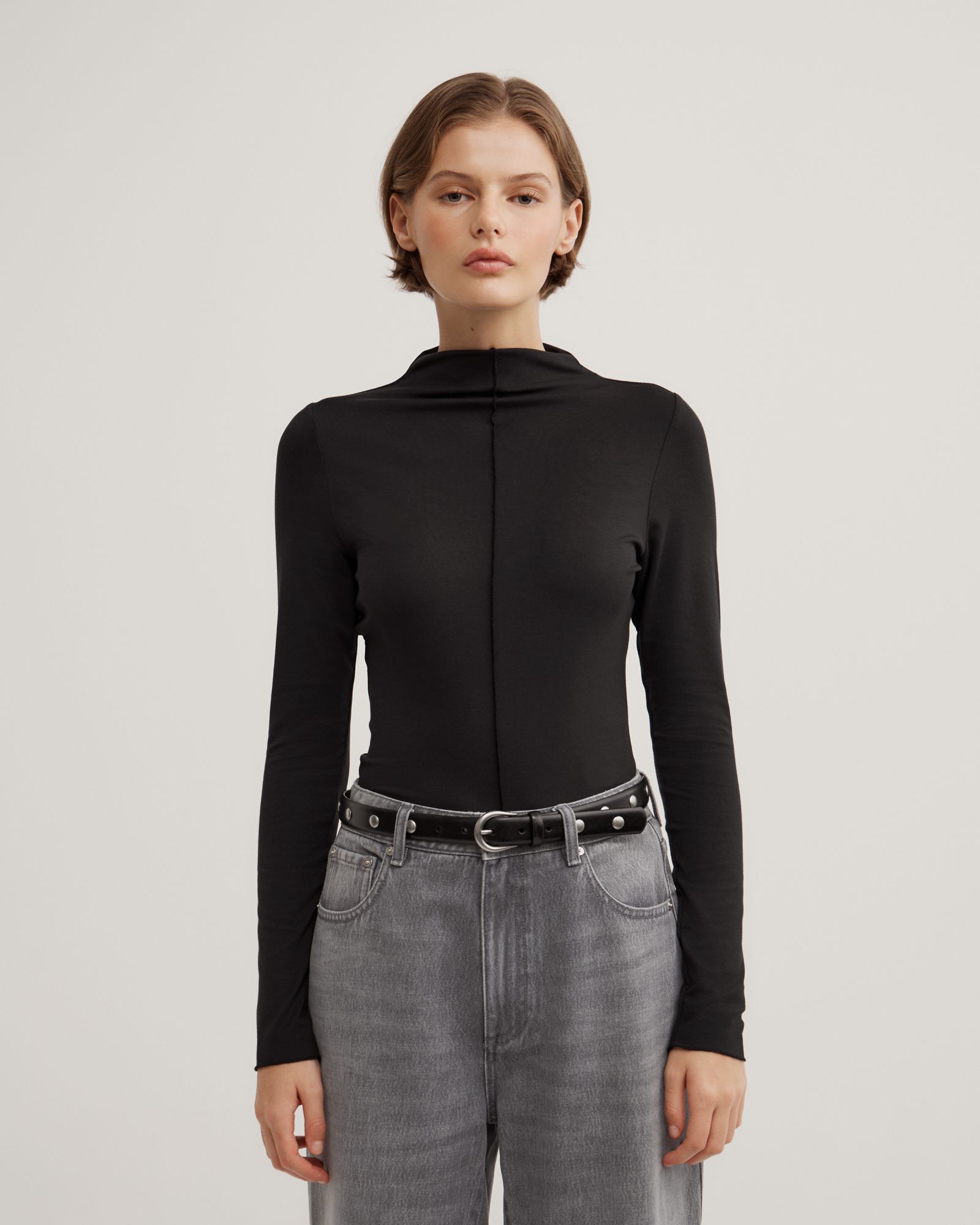 Mock Neck Jersey Top