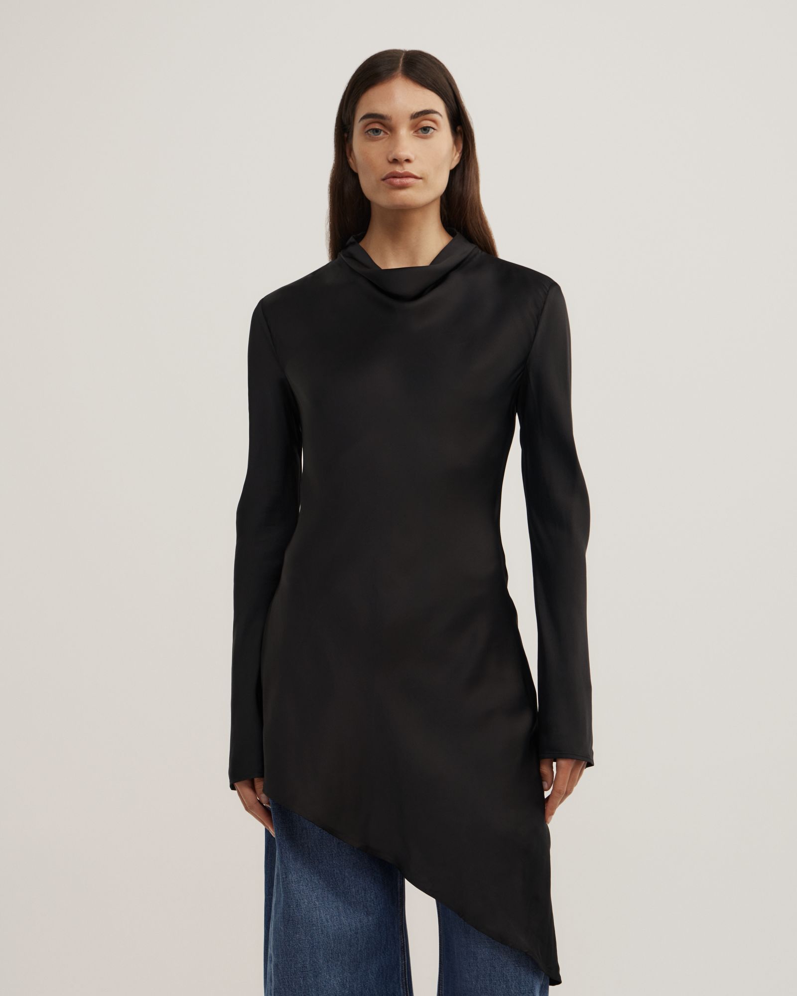 Long Sleeve Asymmetric Tunic Top