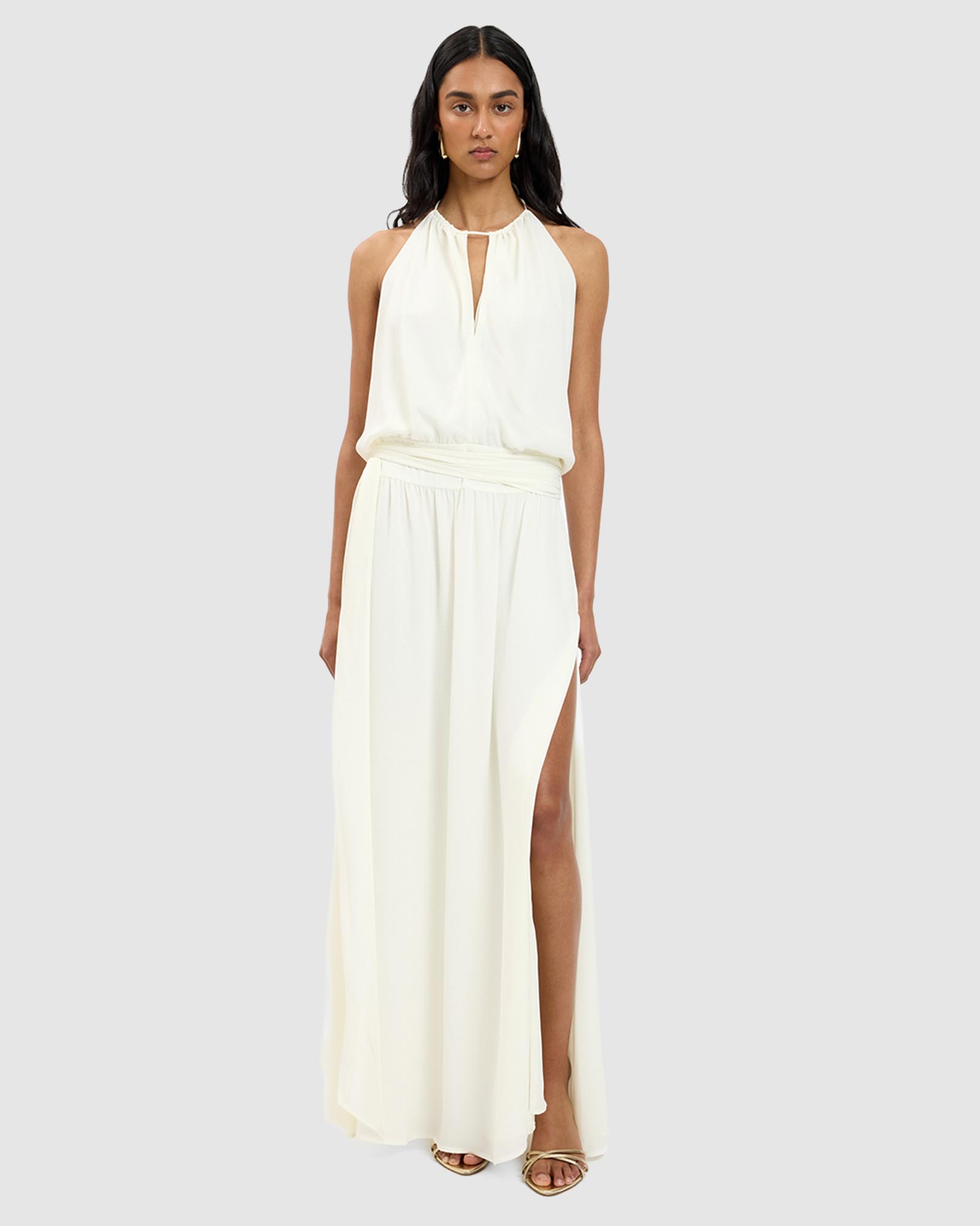 Draped Backless Gown