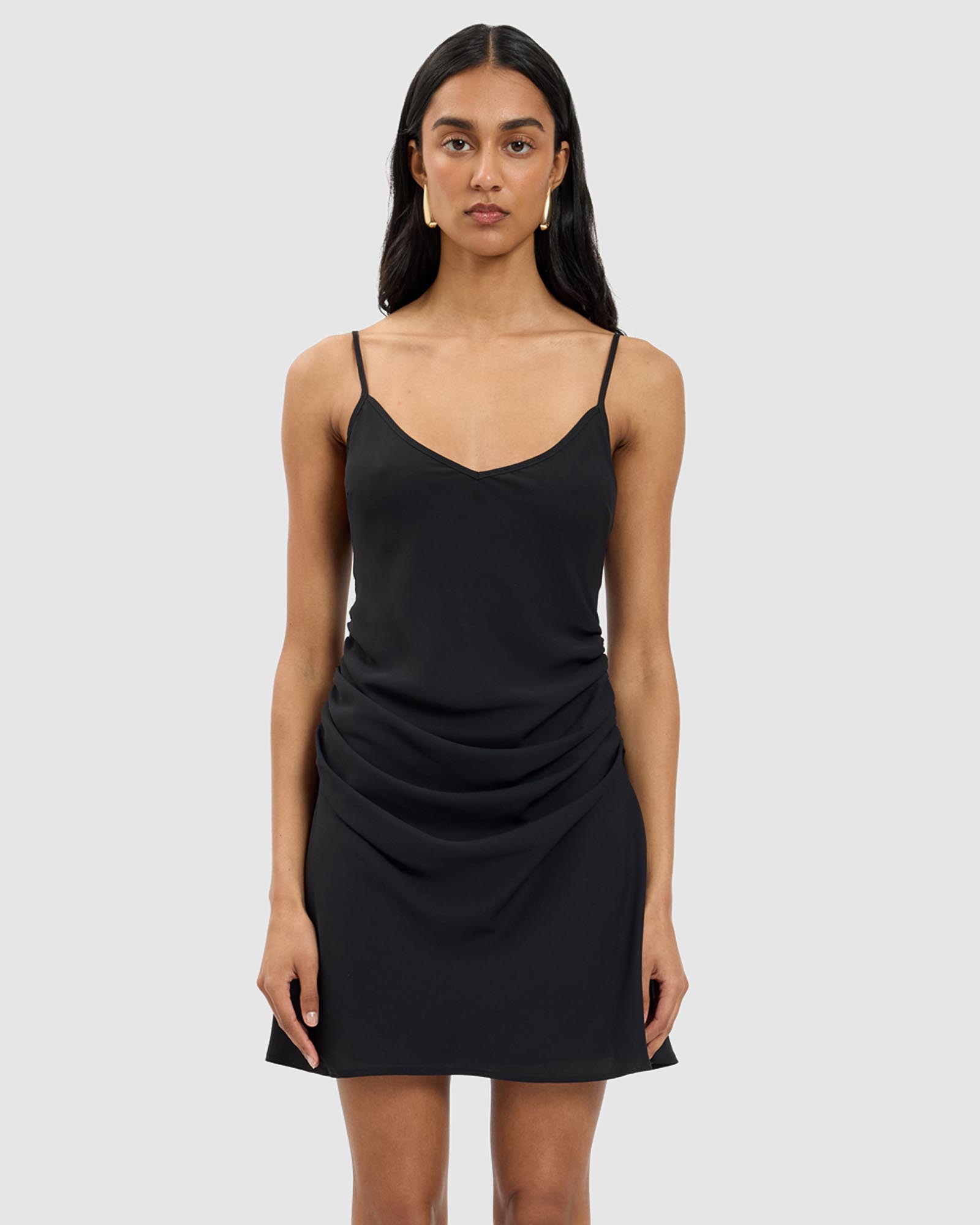 Georgette Draped Mini Dress