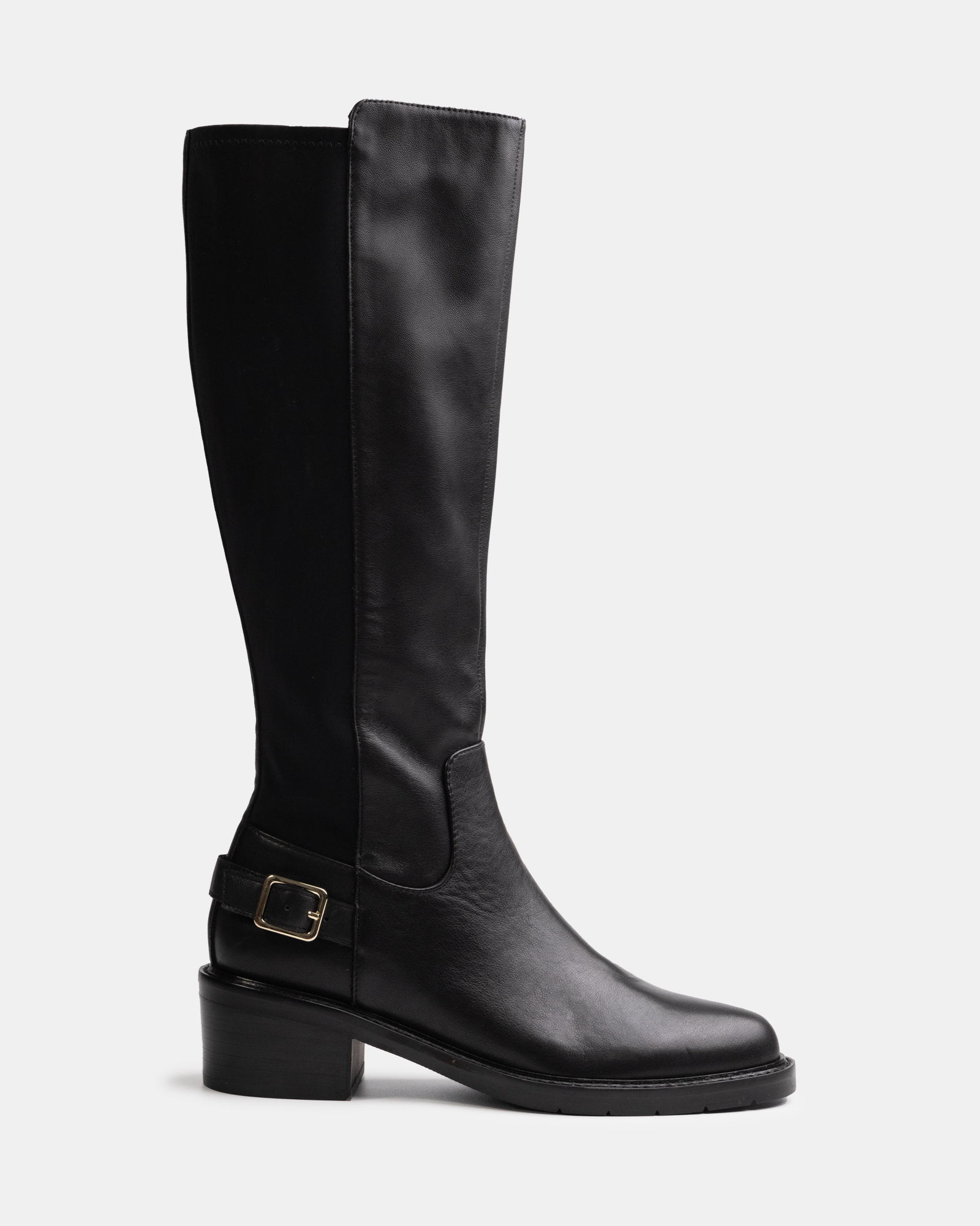 Branda Leather and Neoprene Knee High Boots