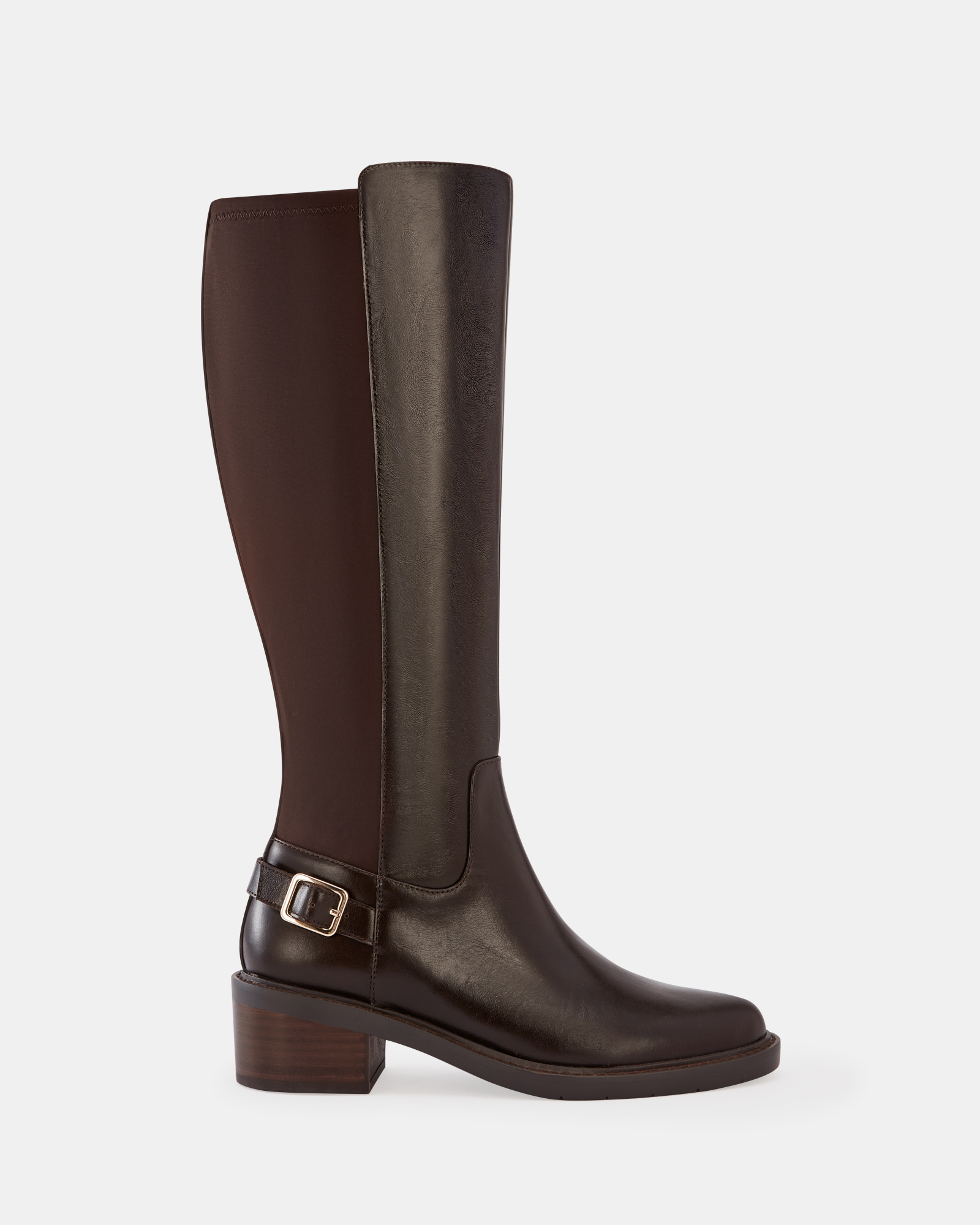 Branda Leather and Neoprene Knee High Boots