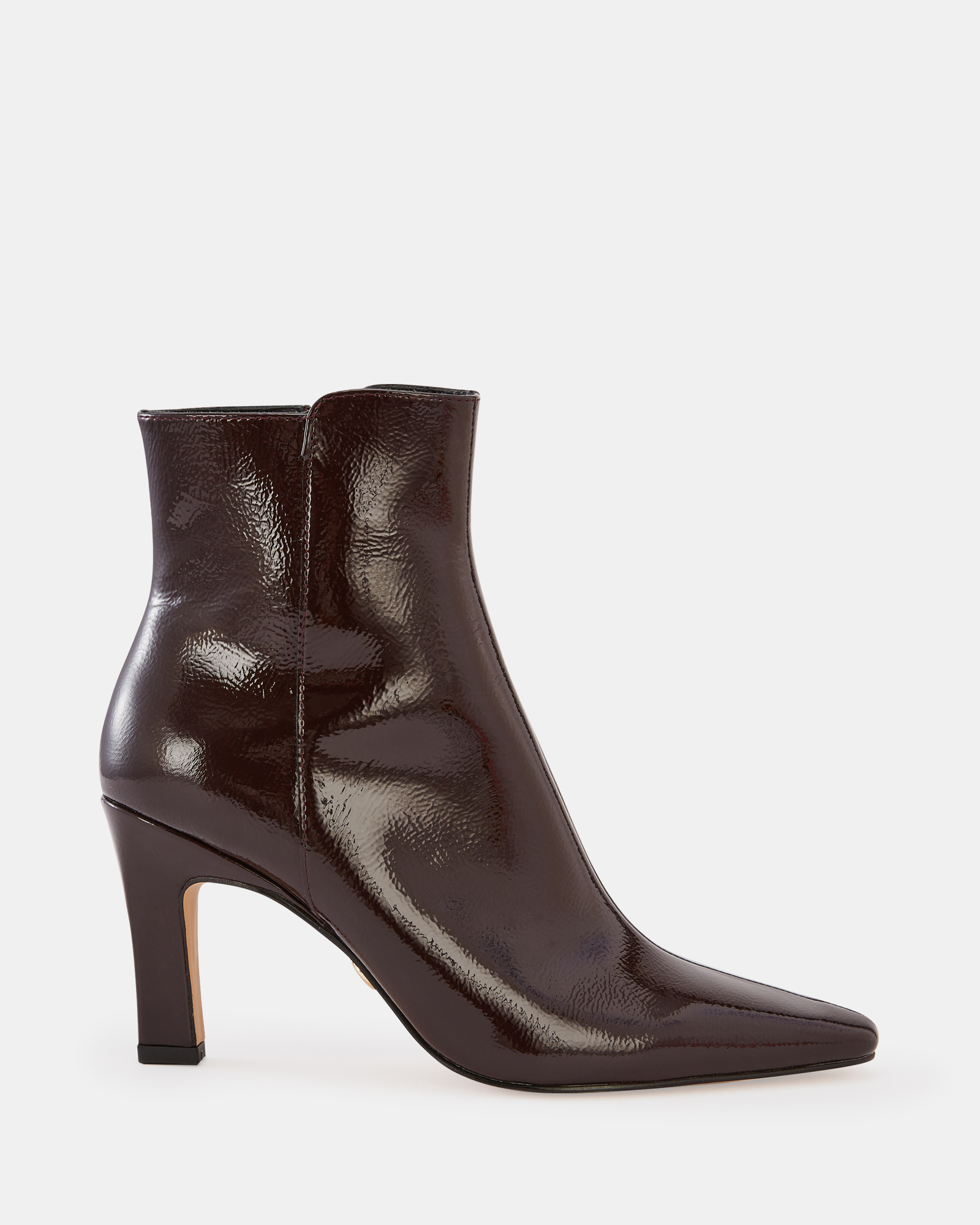 Loz Crinkle Patent Leather Ankle Boots