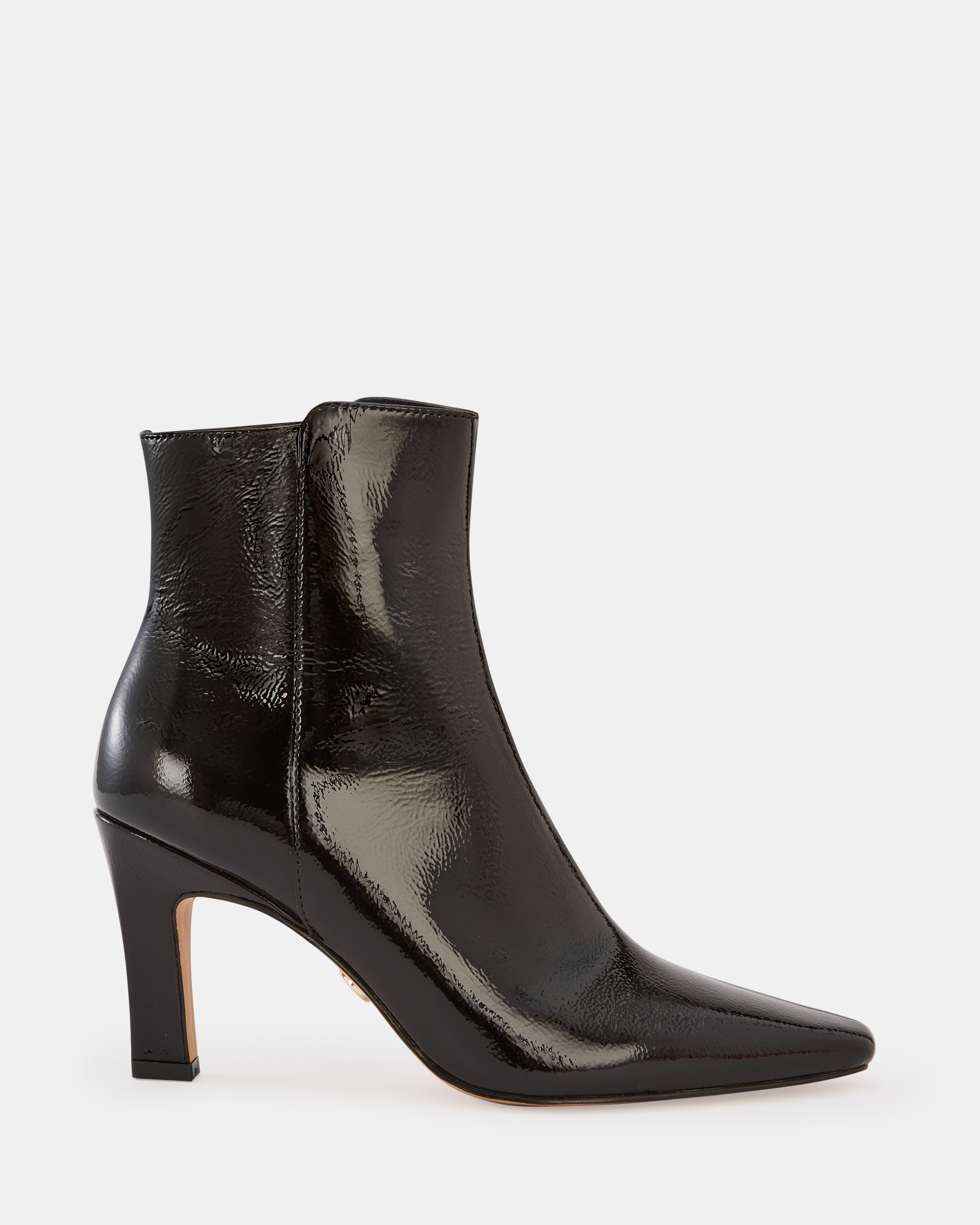 Loz Crinkle Patent Leather Ankle Boots