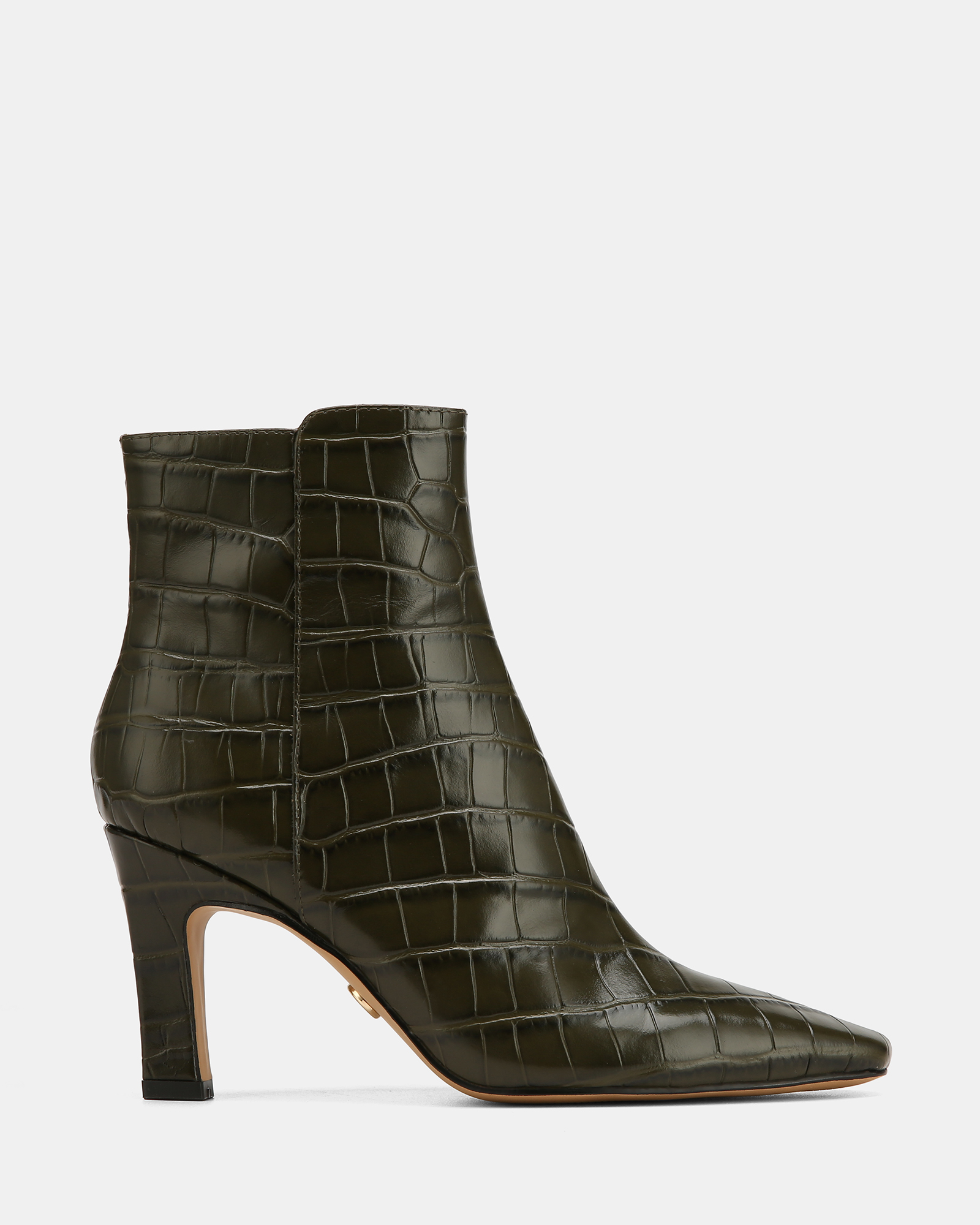 Loz Croc Embossed Leather Ankle Boots