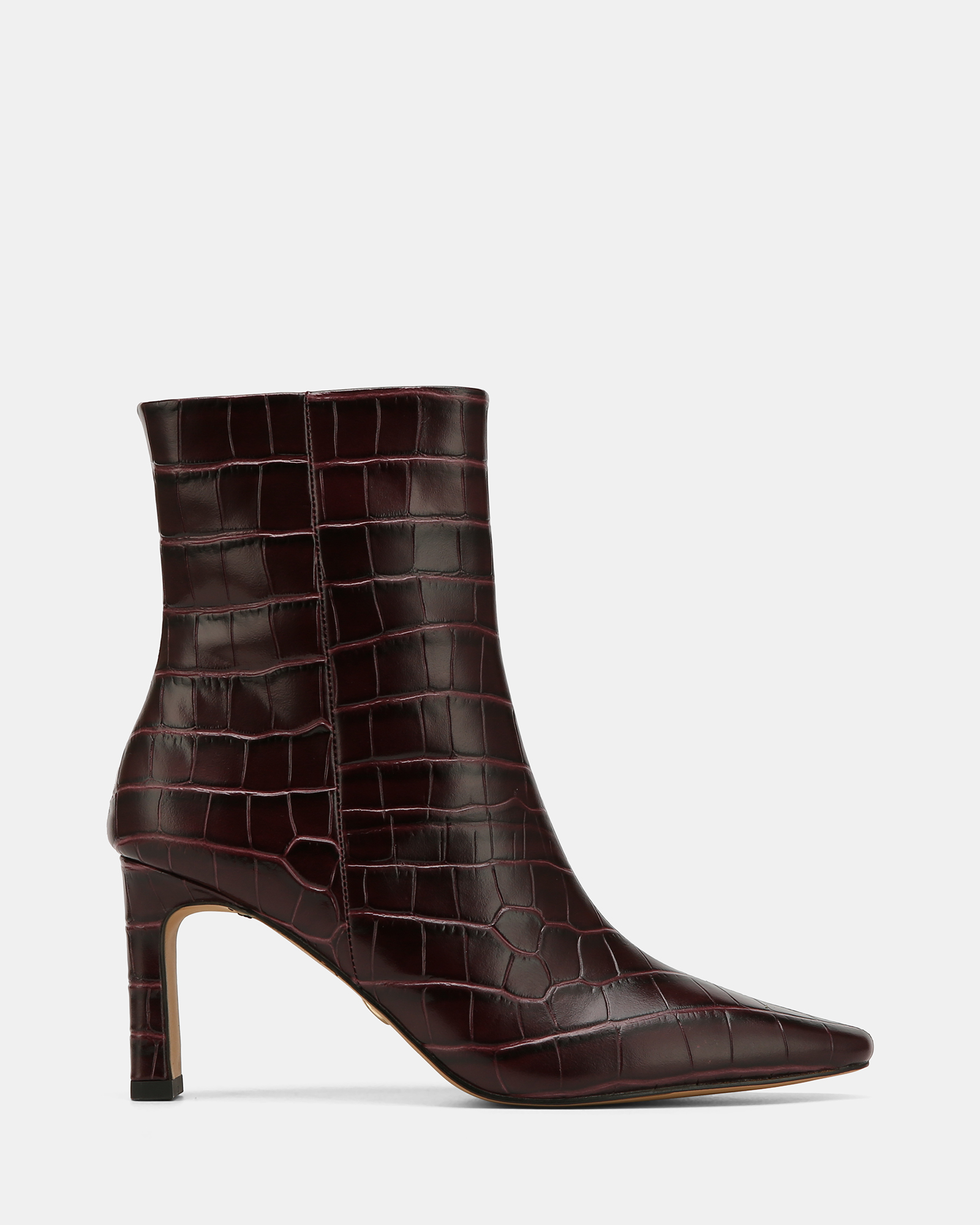 Nina Croc Embossed Leather Ankle Boots
