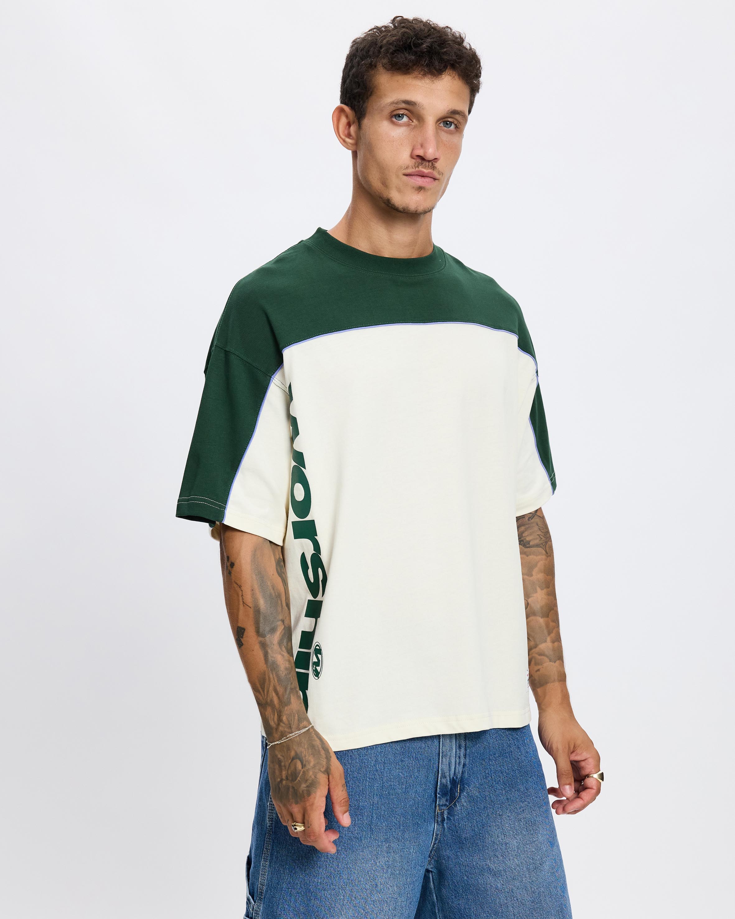 Sonic Box Fit Cropped Panel Tee