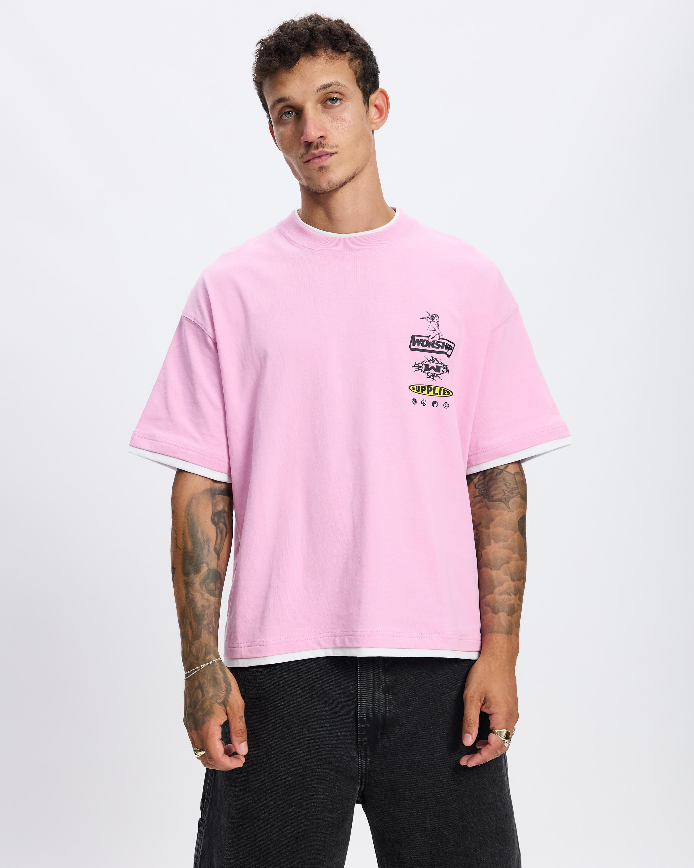Is This It Box Fit Cropped Layer Tee