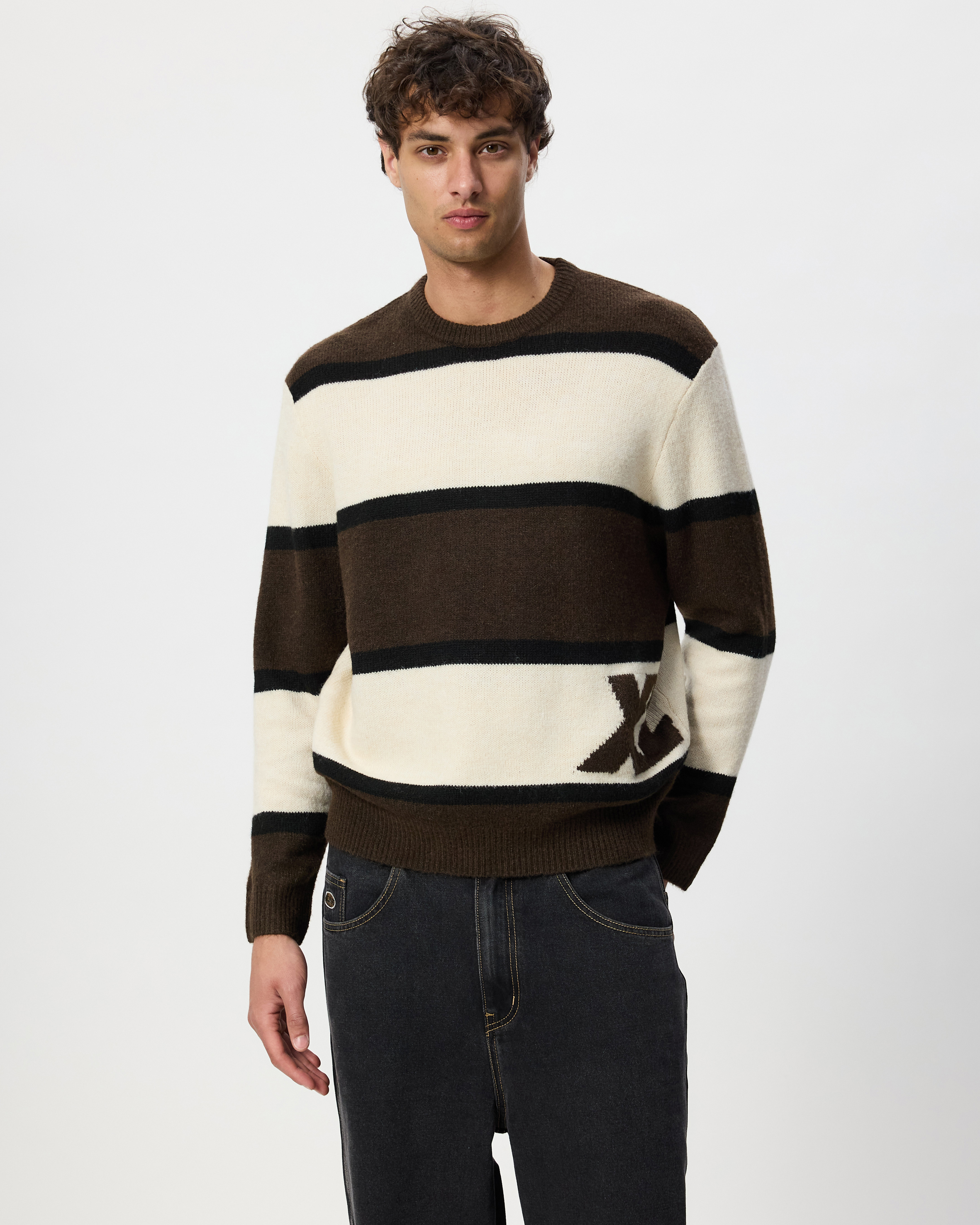 Italic Stripe Knit Sweater