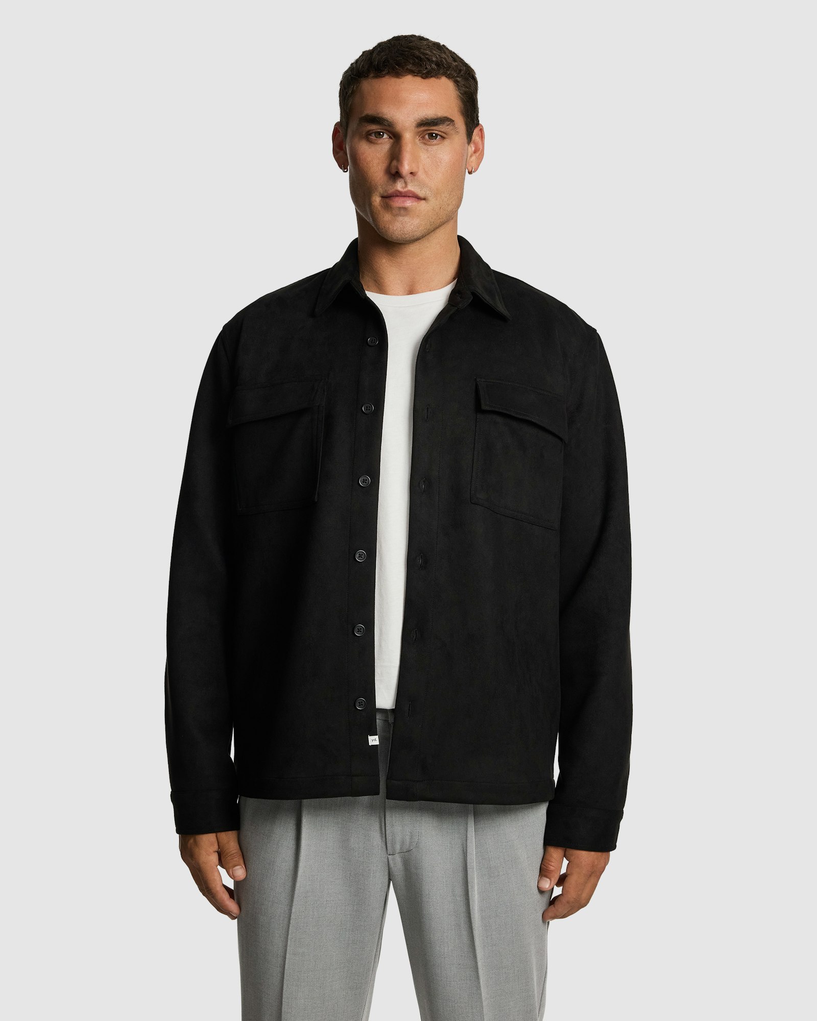 Slate Mock Suede Overshirt