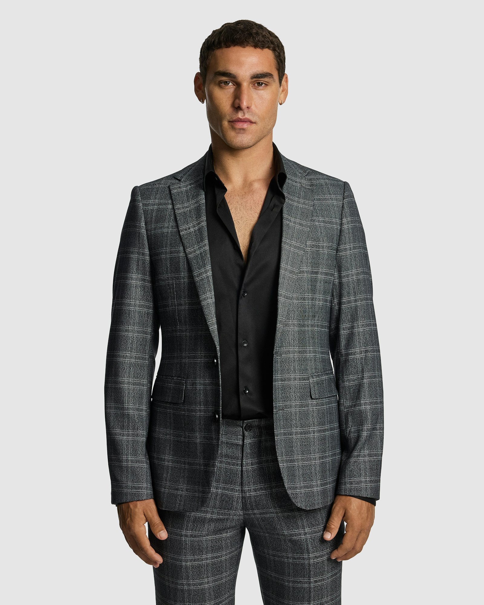 Cassius Slim Fit Check Suit Jacket