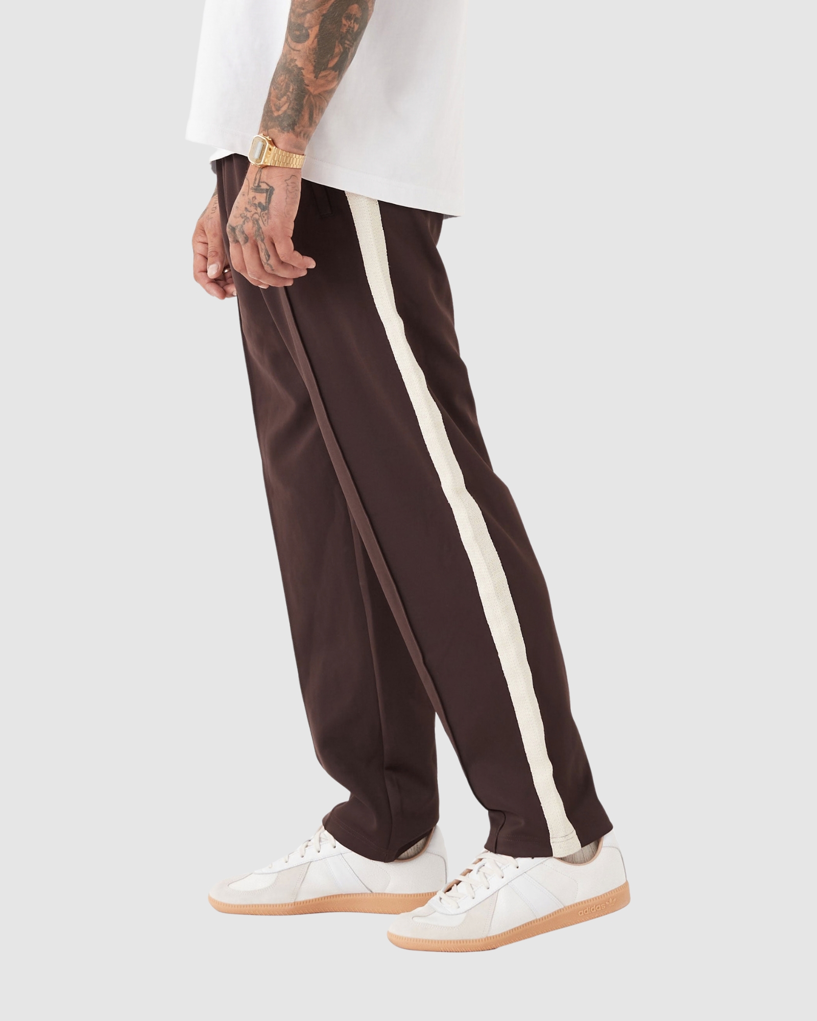 Stitched Football Trackpant Dk Choc
