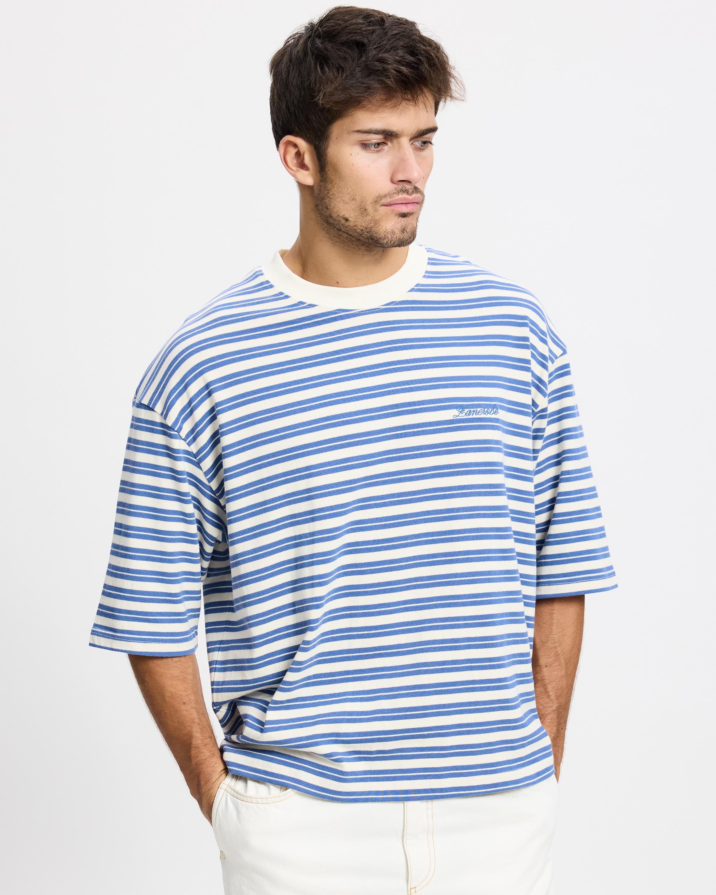 Stripe Crop Flow Tee