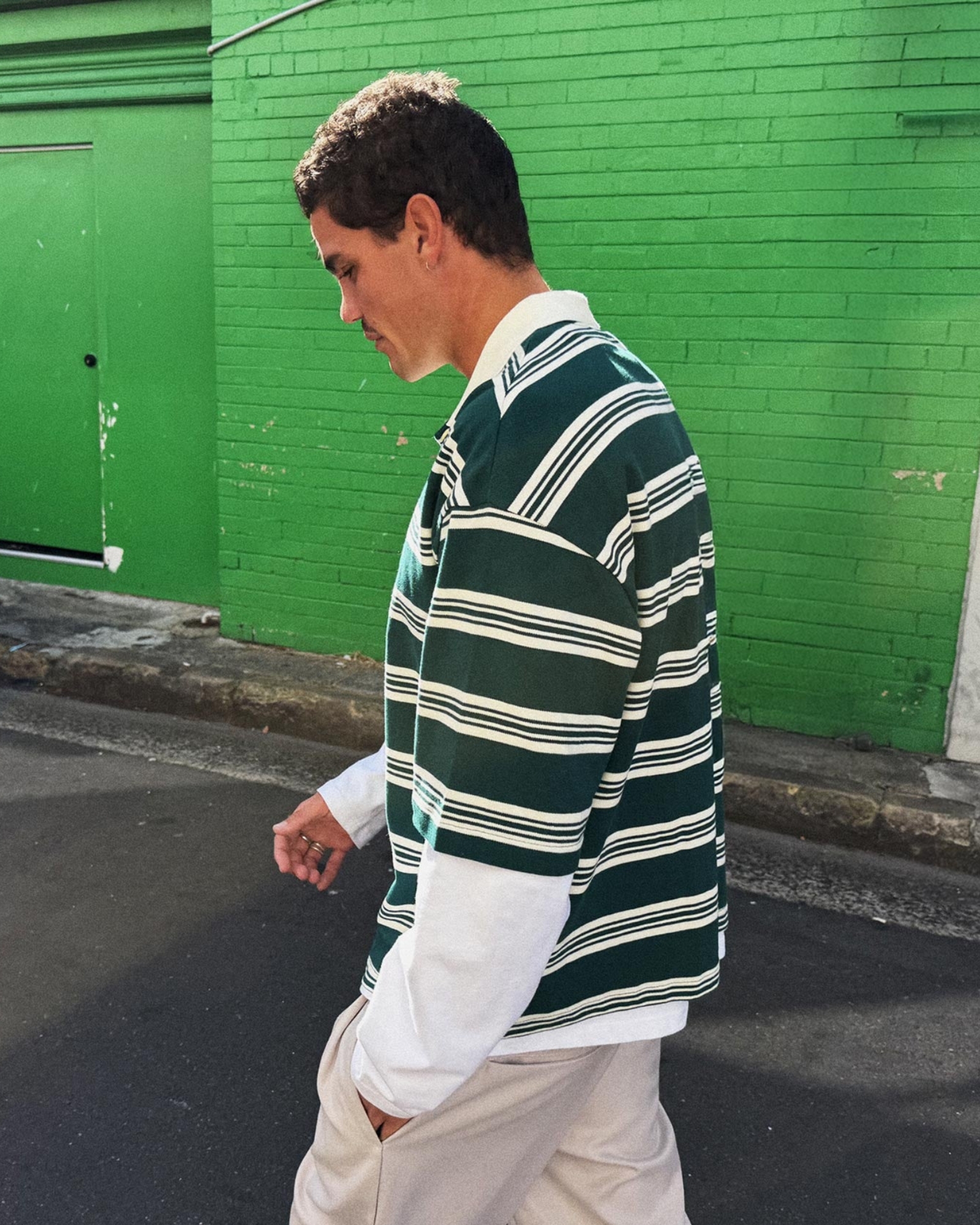 Stripe Crop Polo